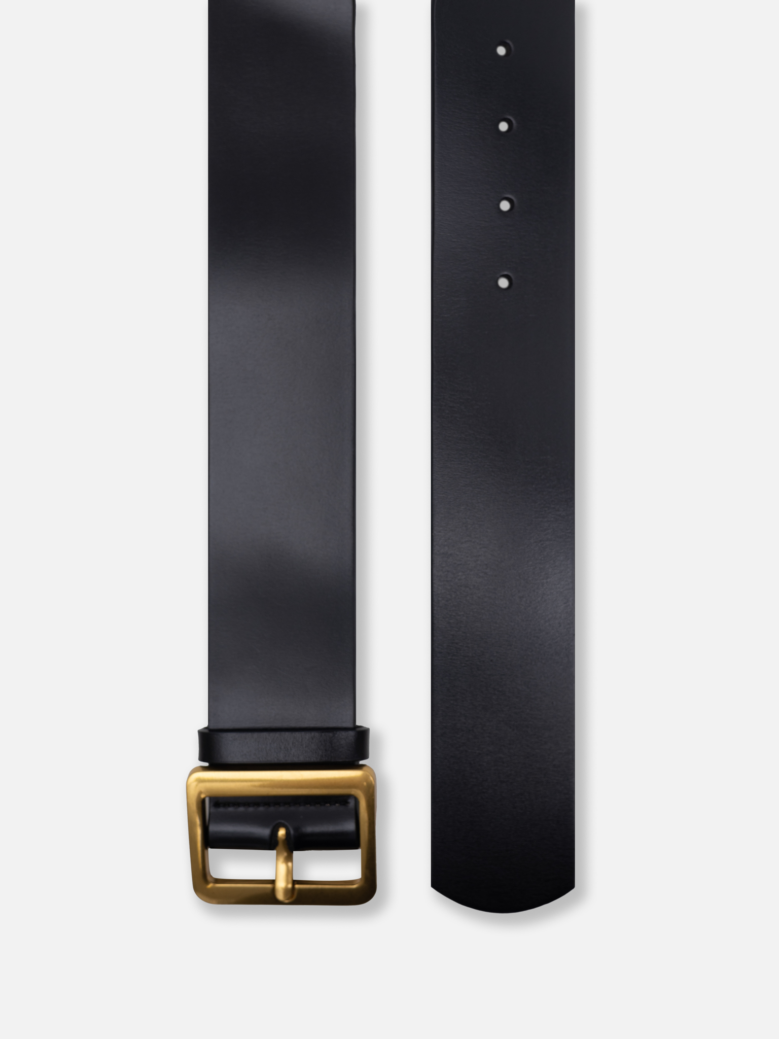 Leather belt with square buckle