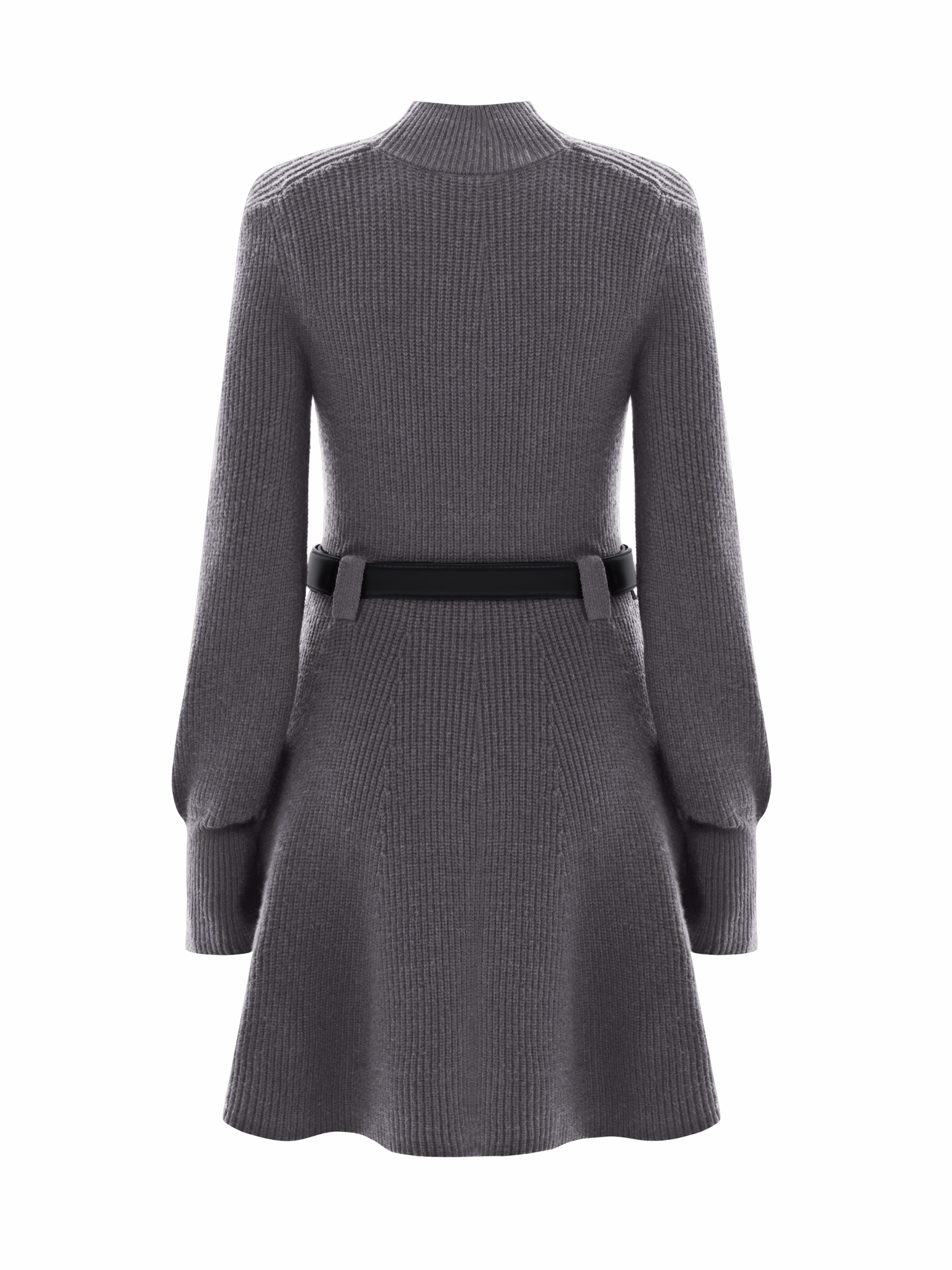 Mini knitted dress with a belt