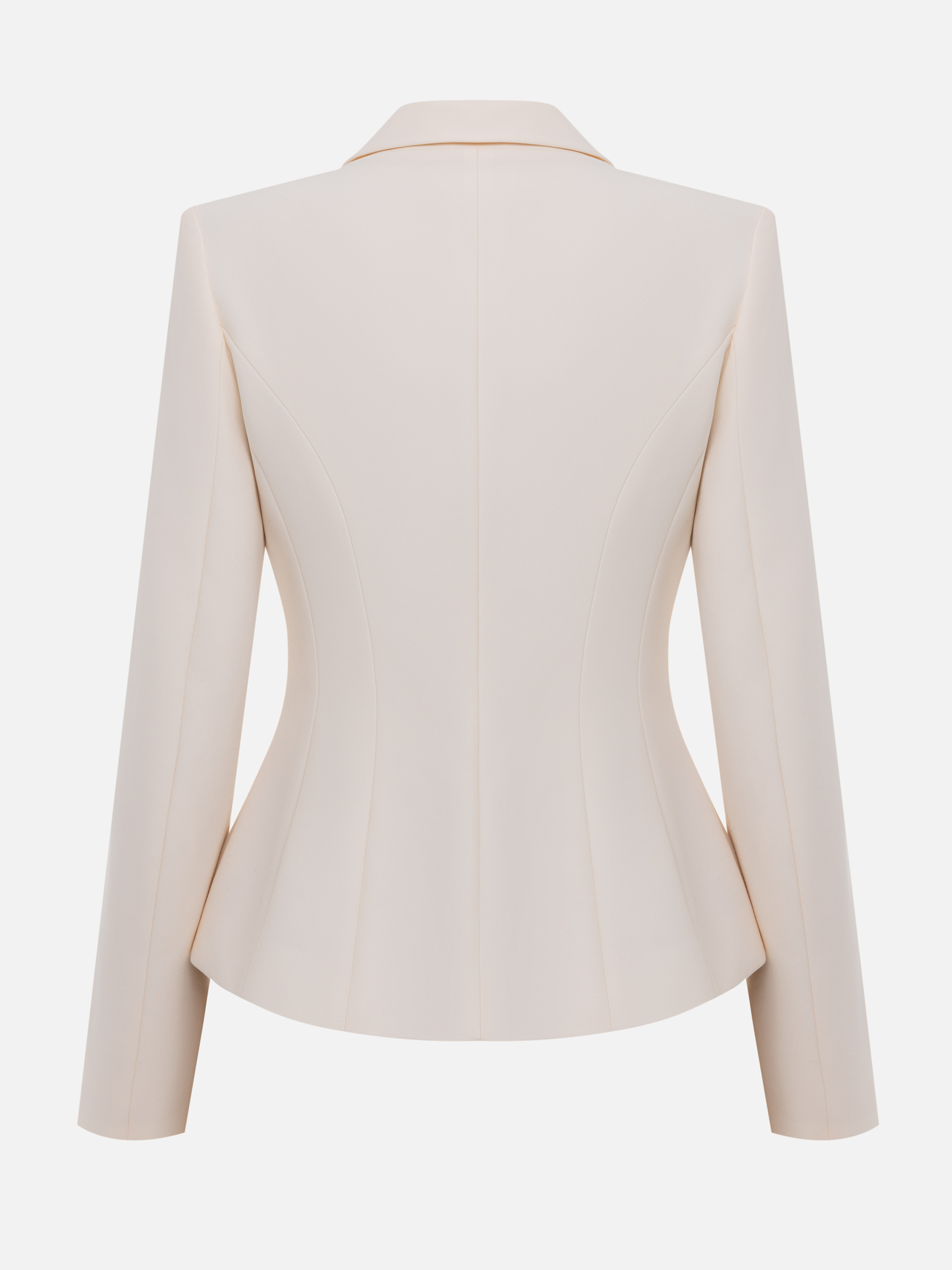 Fitted blazer with satin brooch