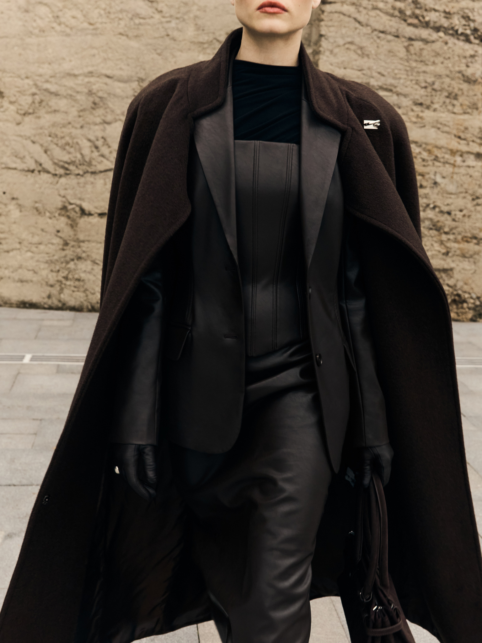 Corset eco-leather top