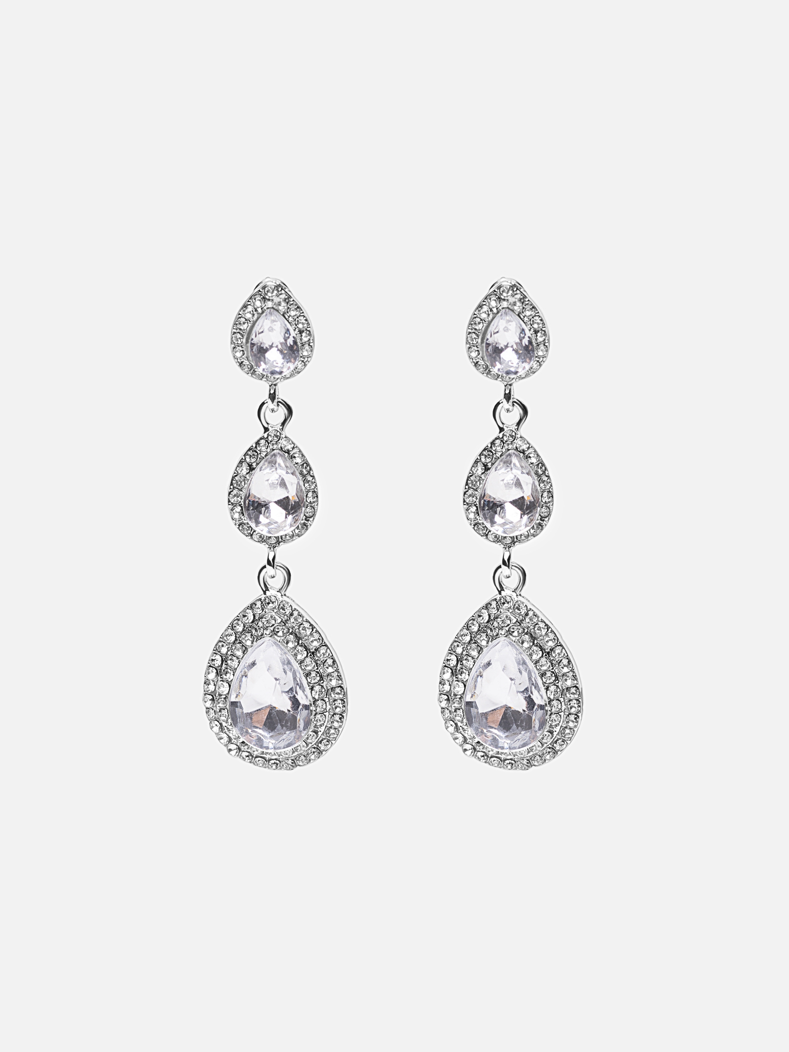 Drop stone stud earrings