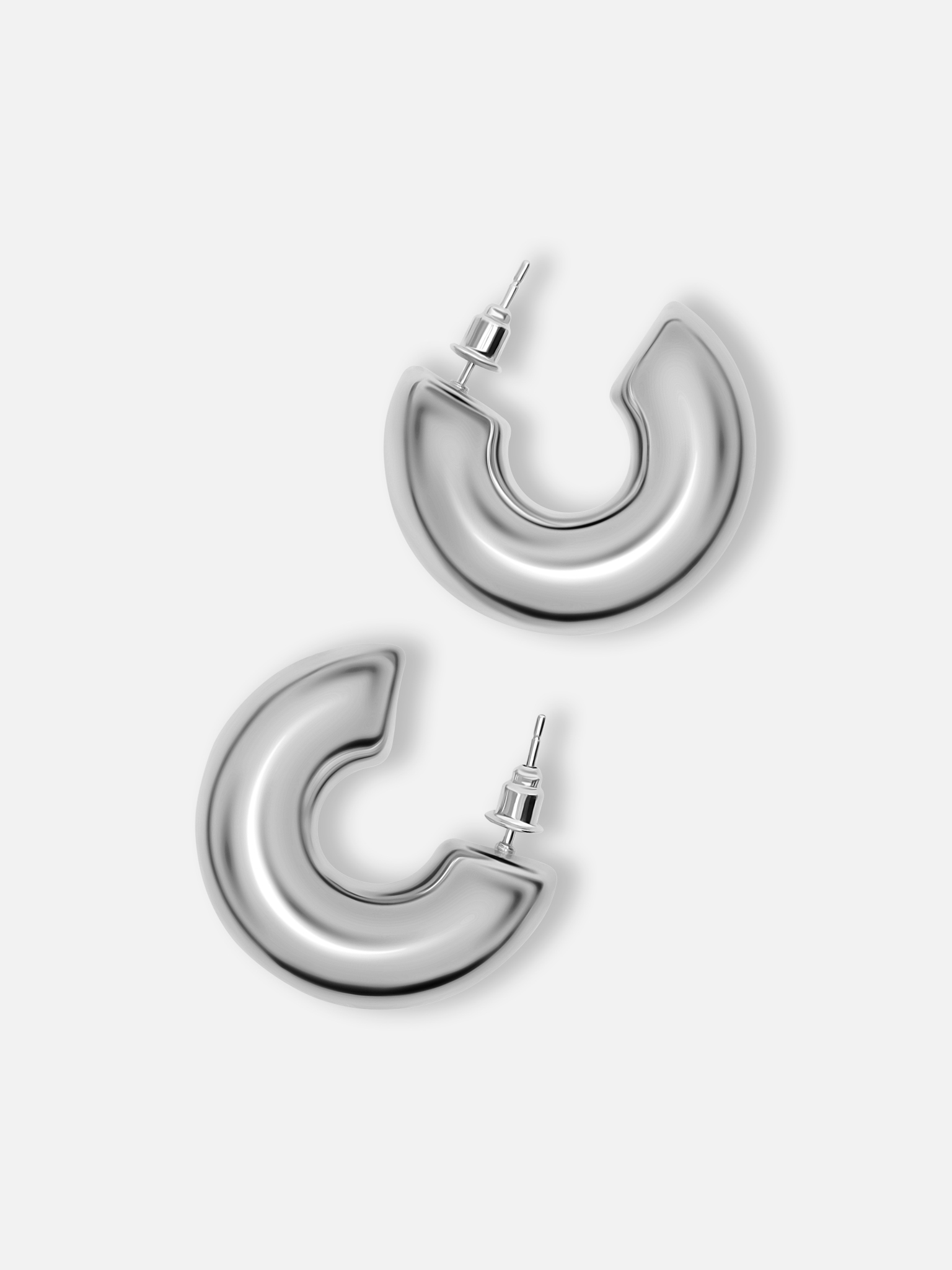 Blown half-hoop earrings