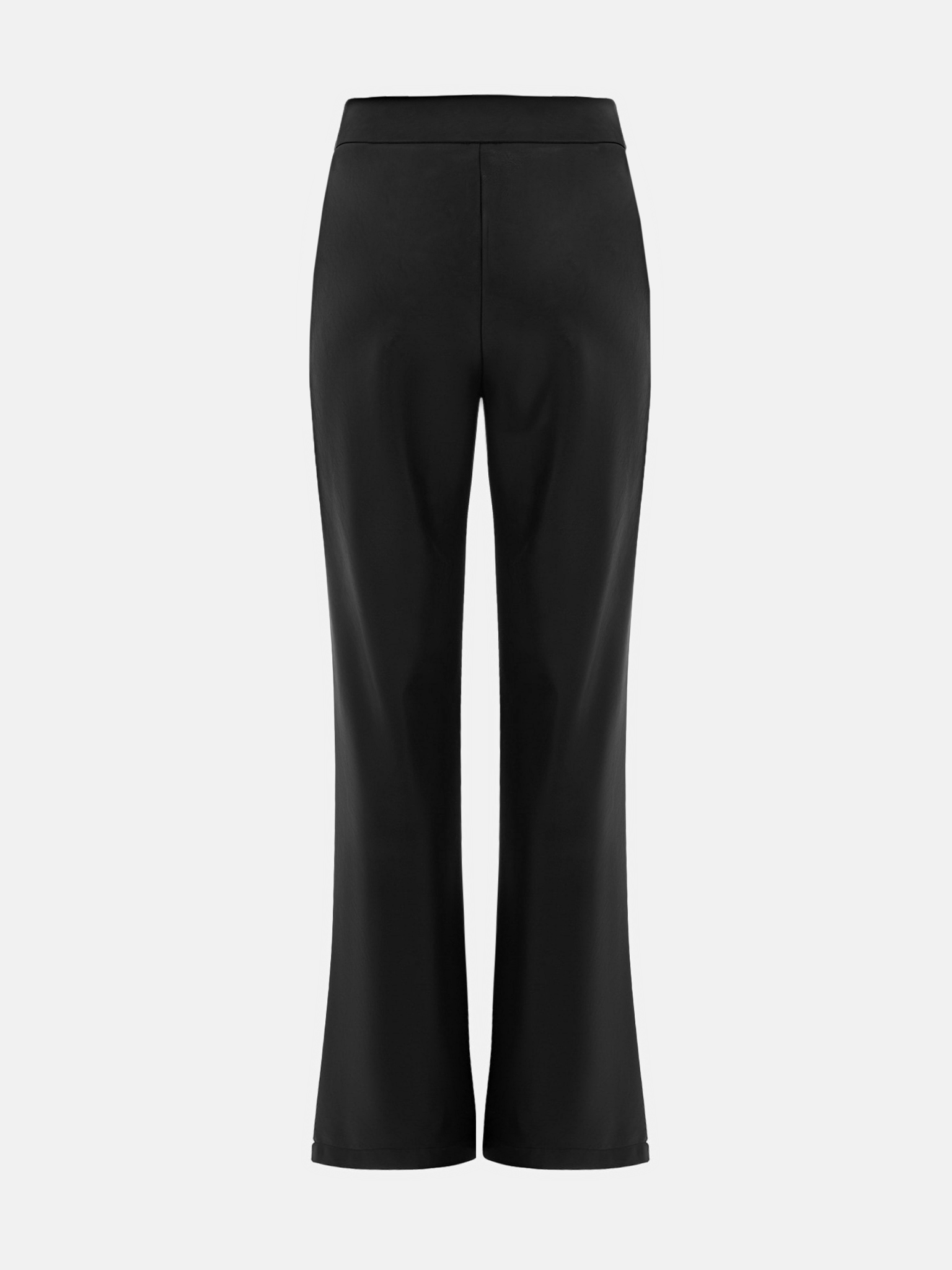 Flared eco-leather trousers