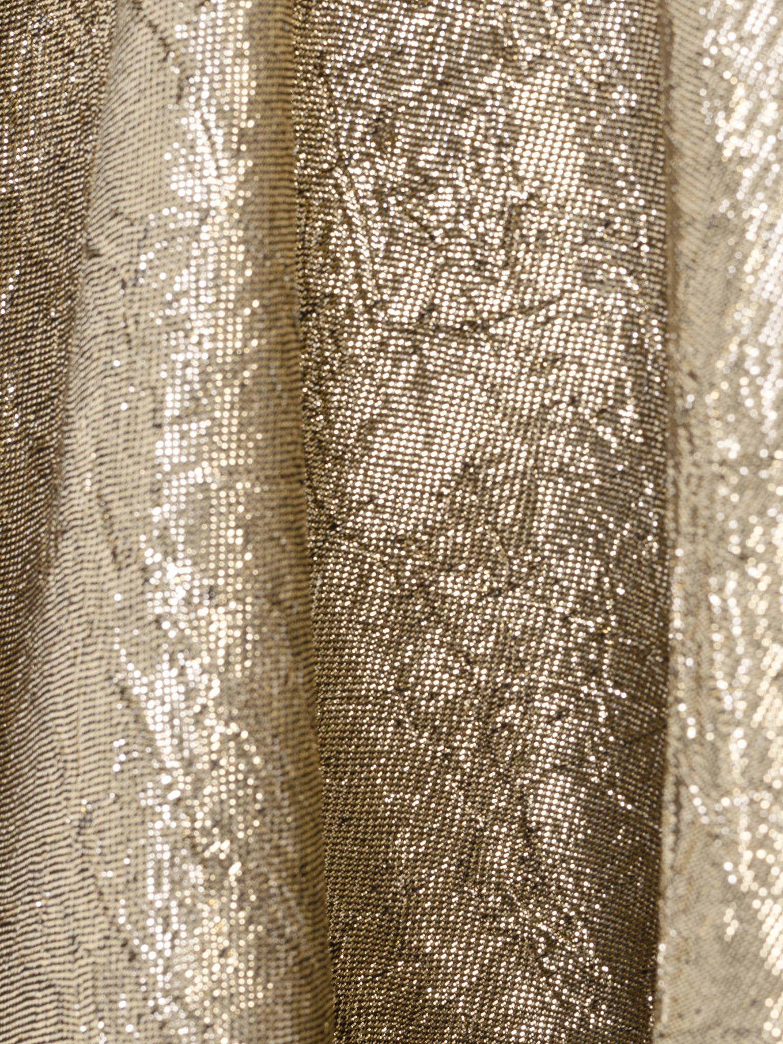 Puffy mini dress in metallic fabric with accent shoulders