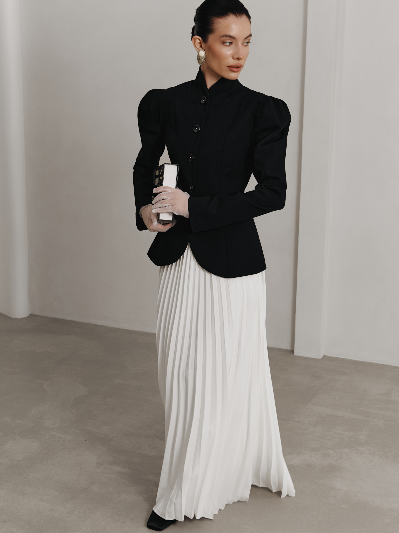 Pleated maxi skirt