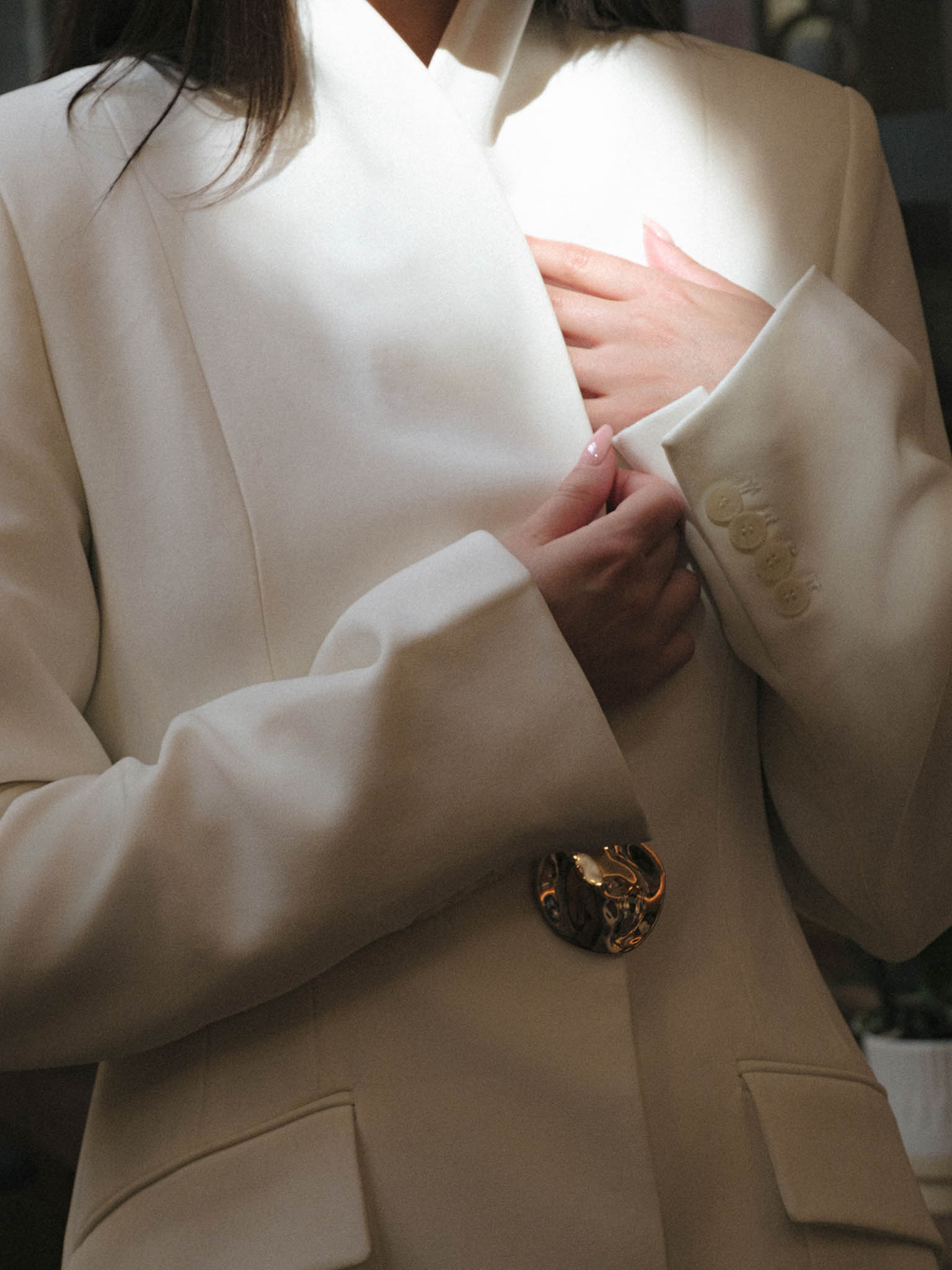 Mini blazer dress with an accent brooch