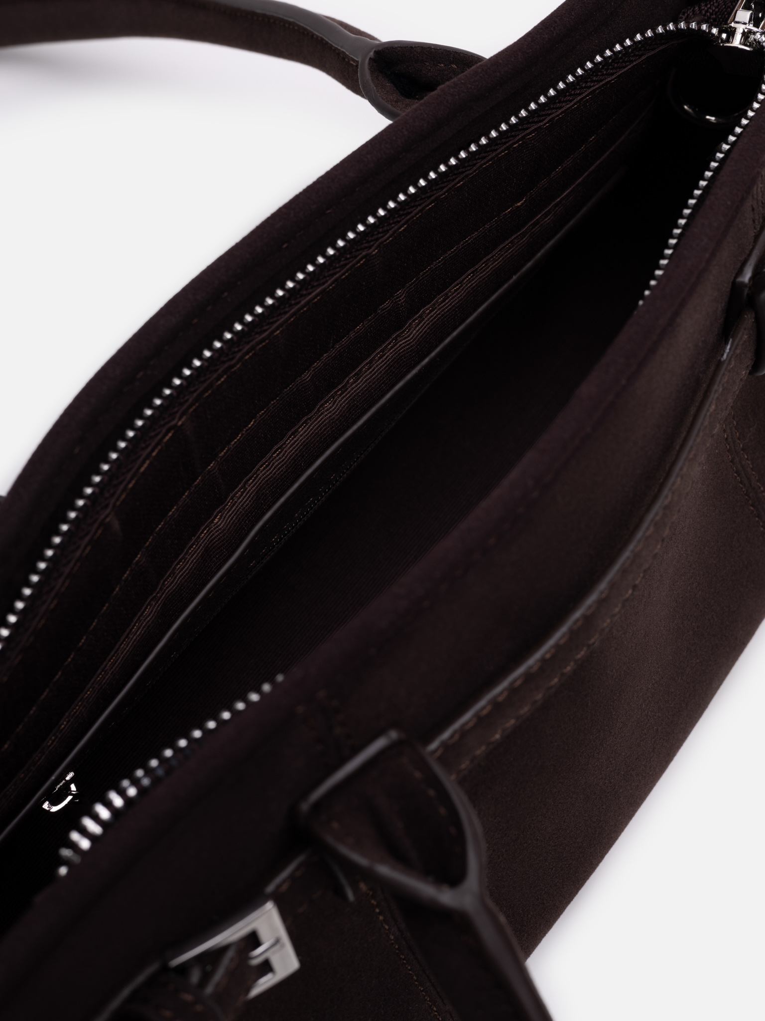 Rectangular baguette bag with long handles