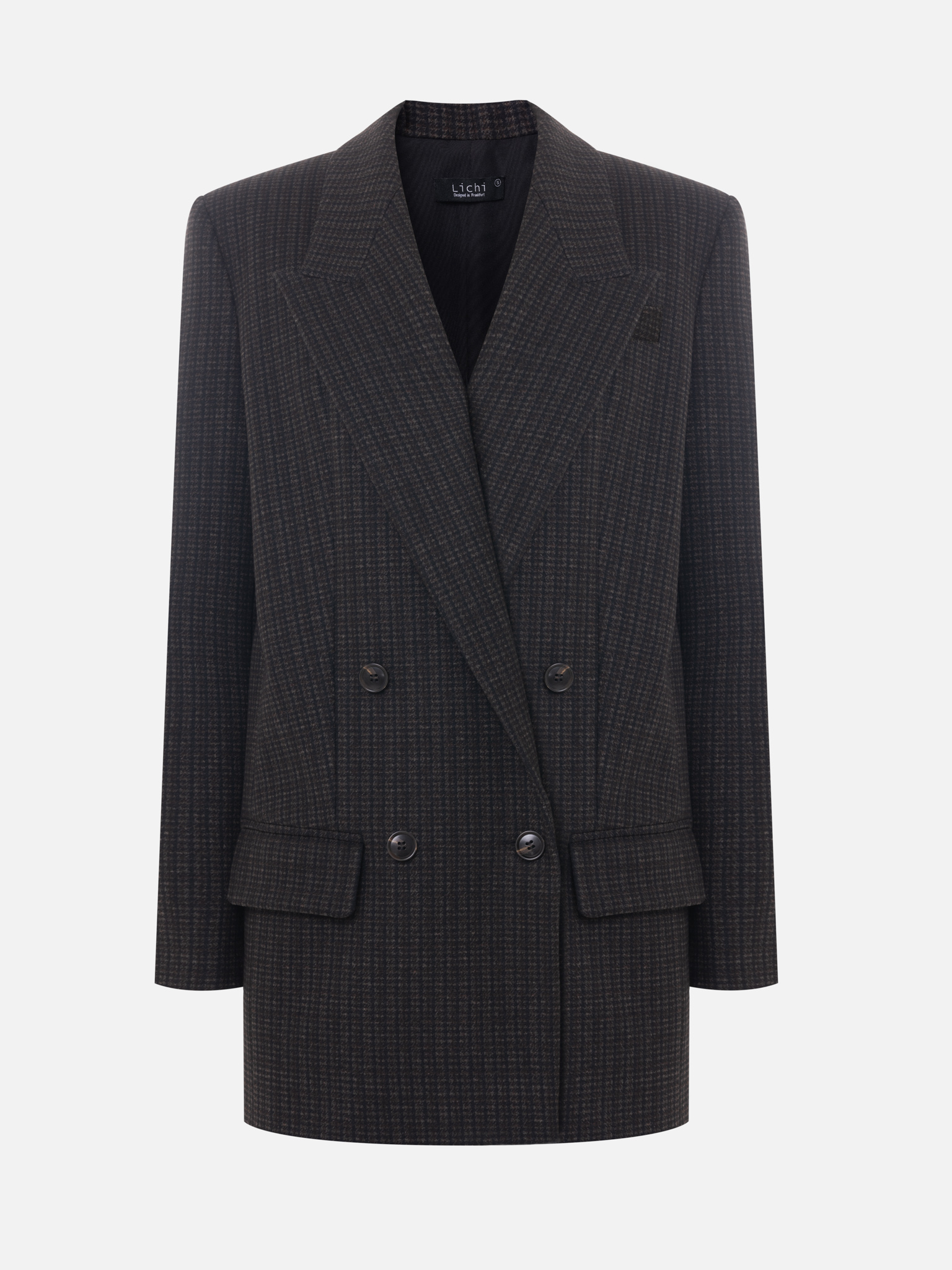 Double-breasted oversize jacket in textured fabric