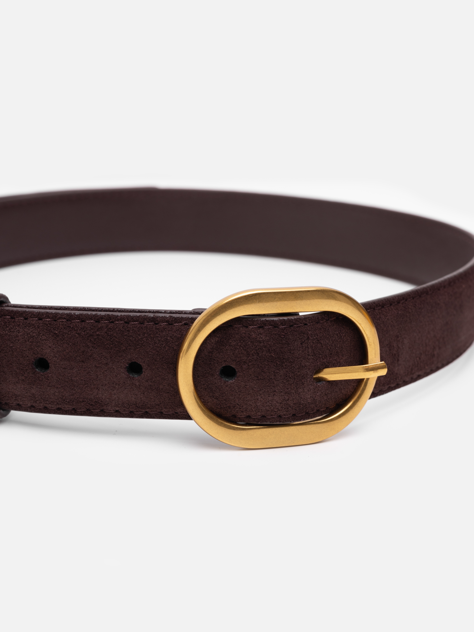 Suede belt with golden buckle