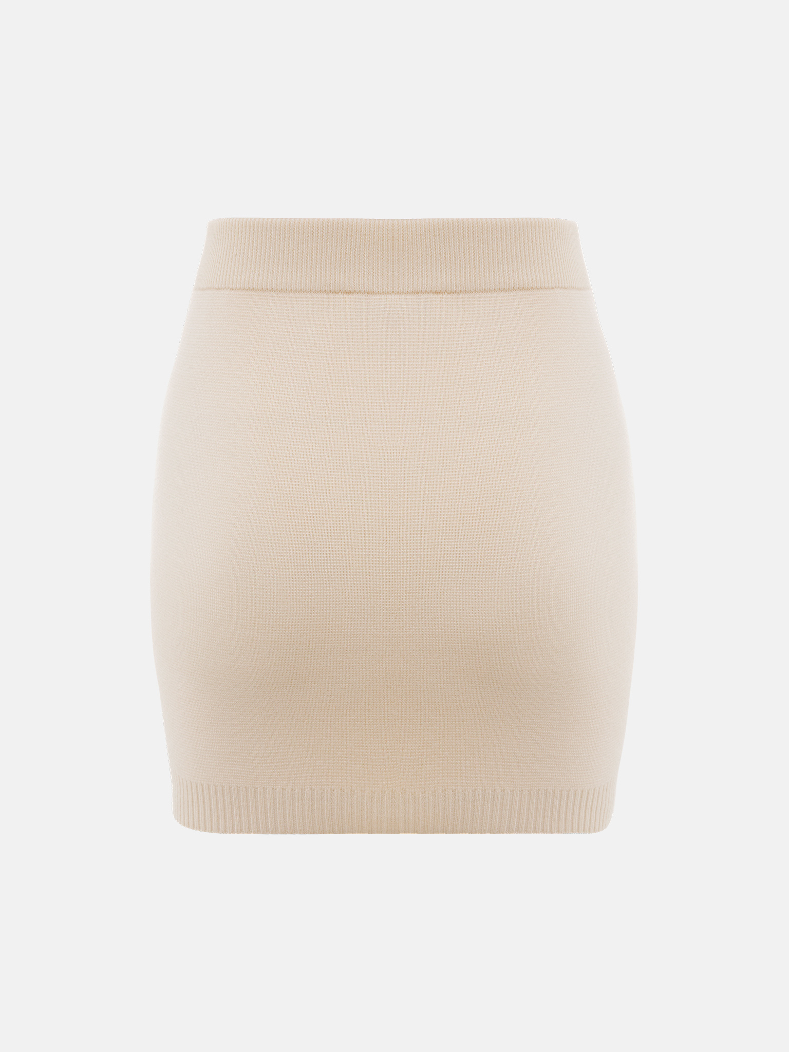 Straight mini jersey skirt