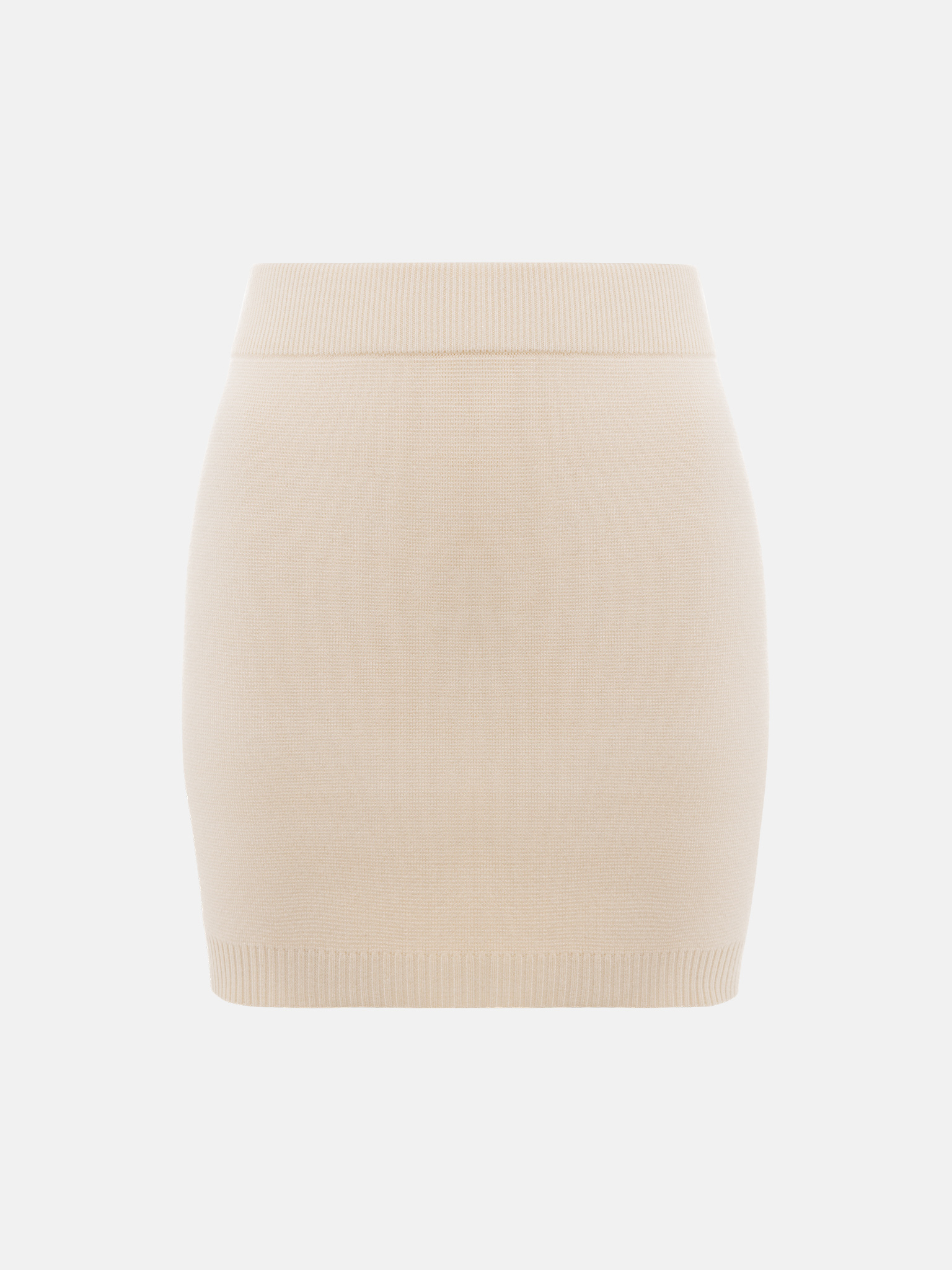 Straight mini jersey skirt