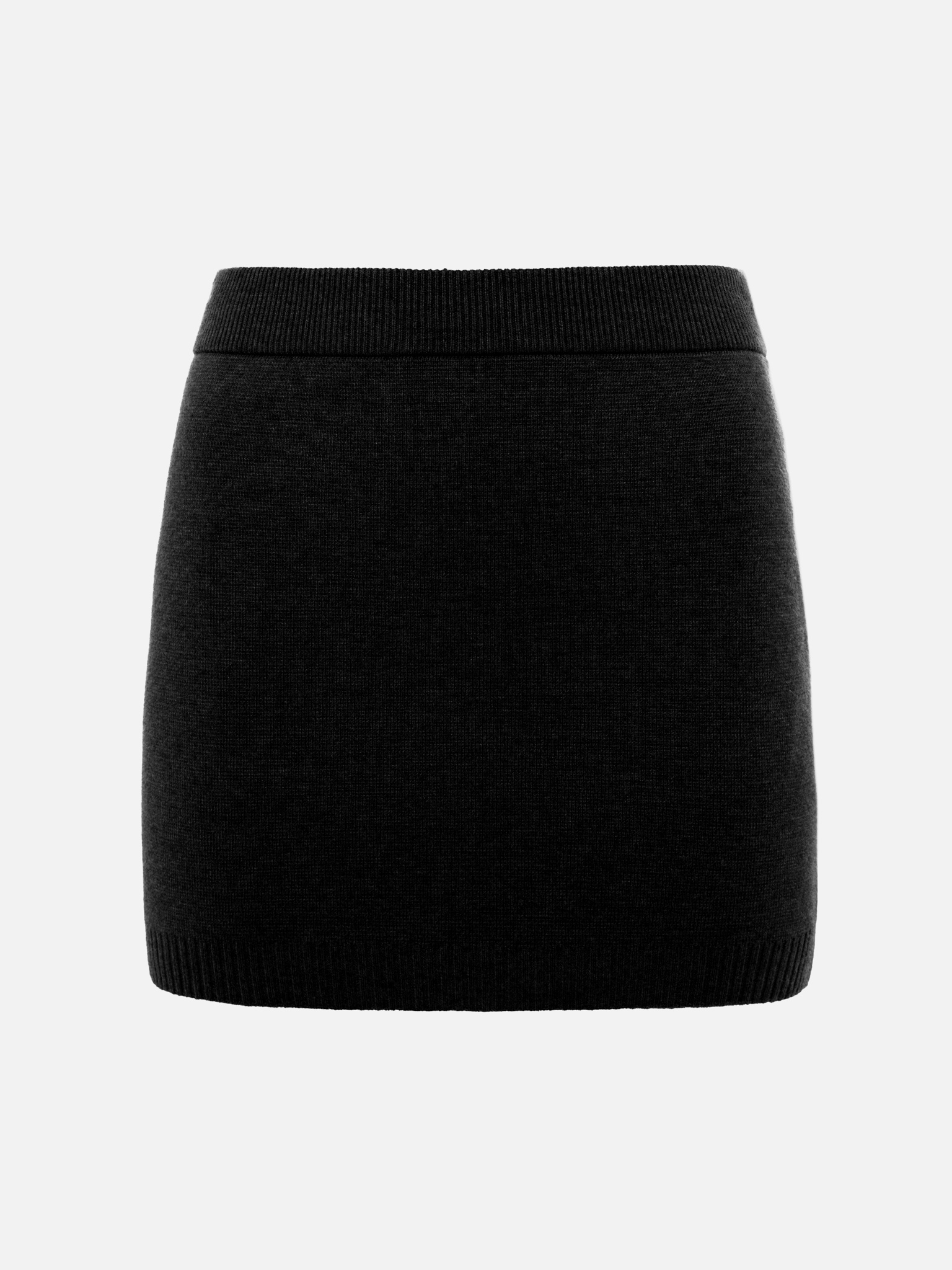 Straight mini jersey skirt