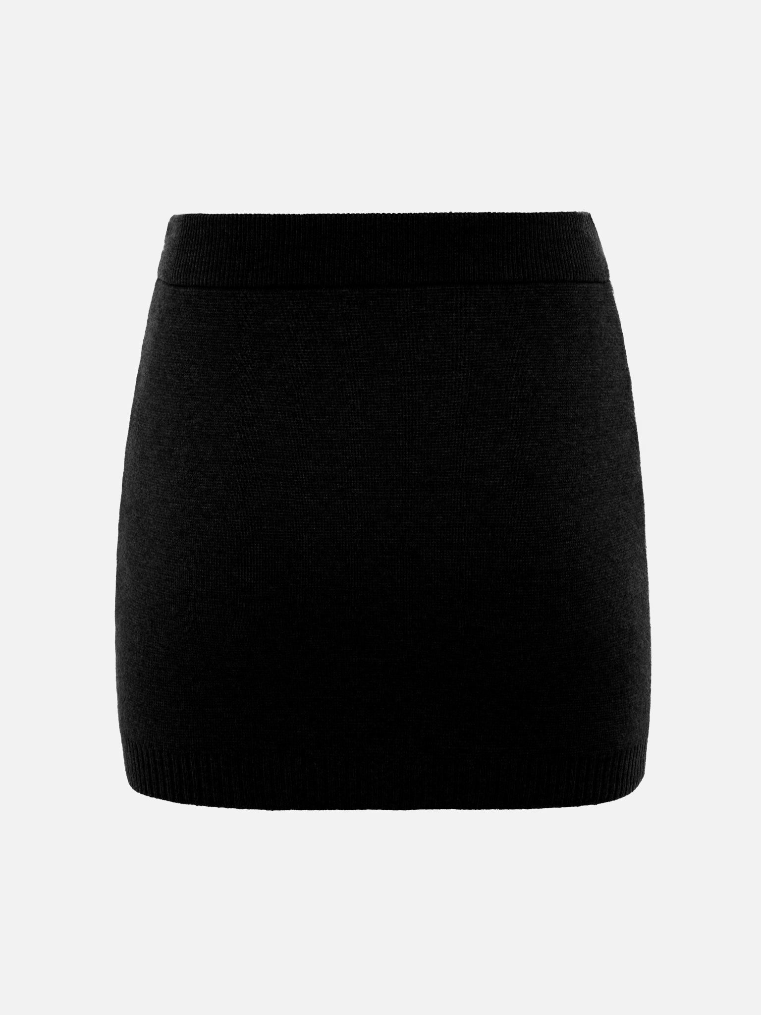 Straight mini jersey skirt