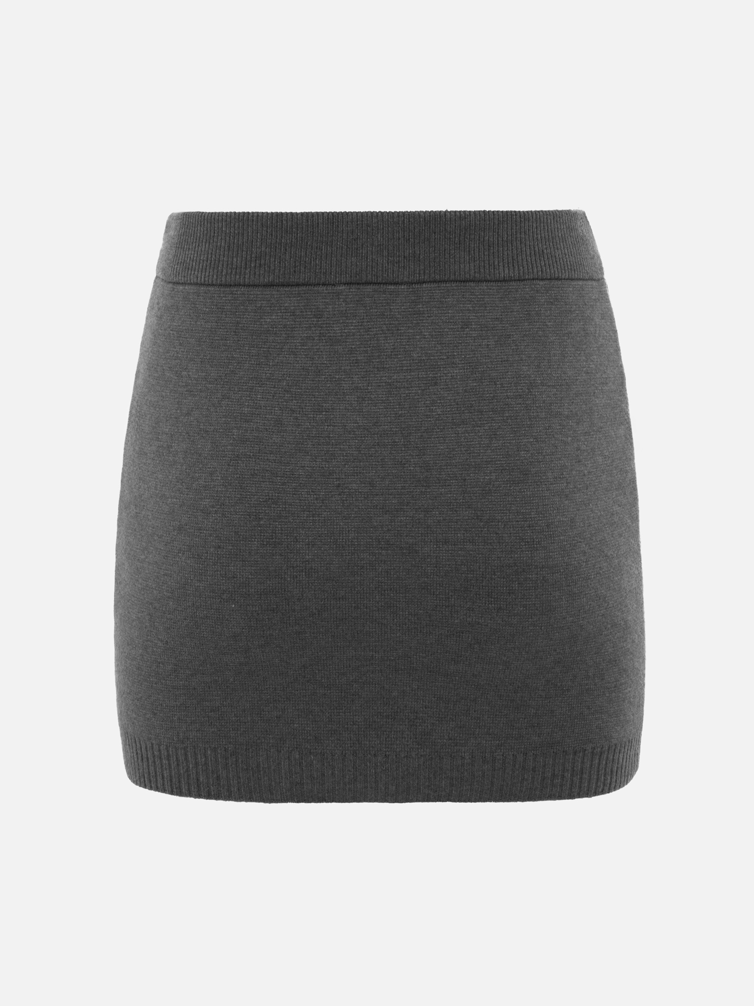 Straight mini jersey skirt
