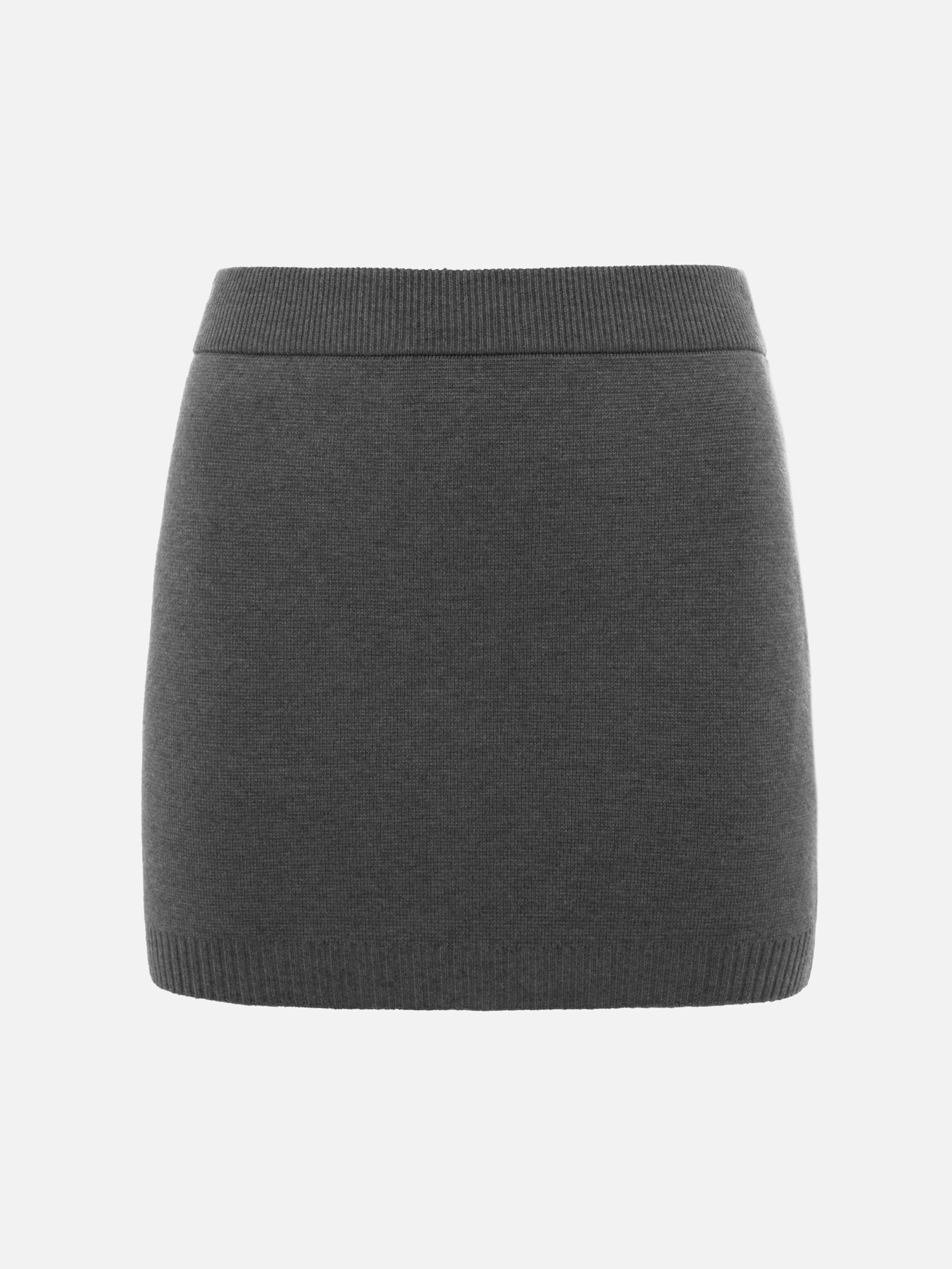 Straight mini jersey skirt