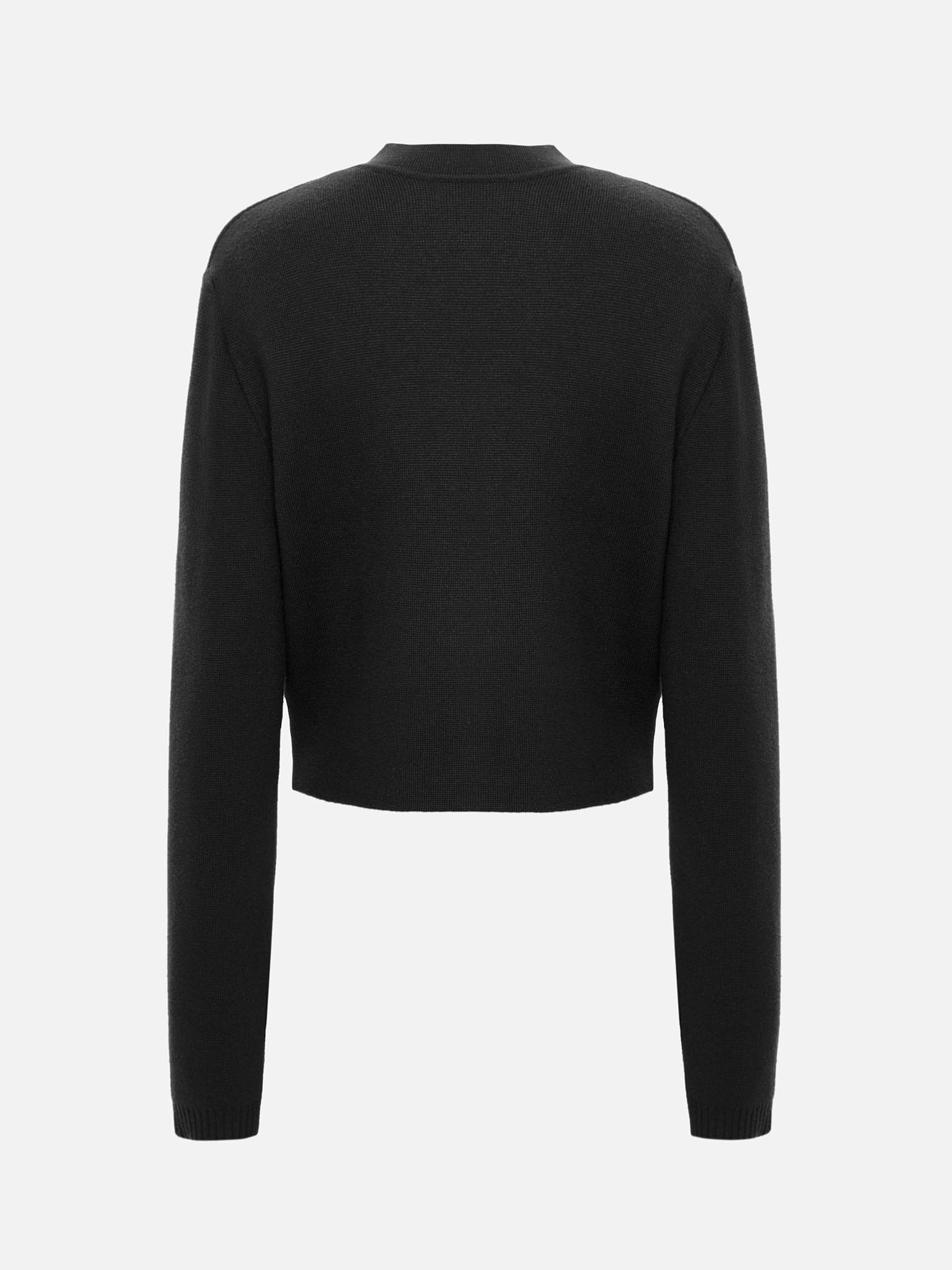 Cropped cardigan with high collar