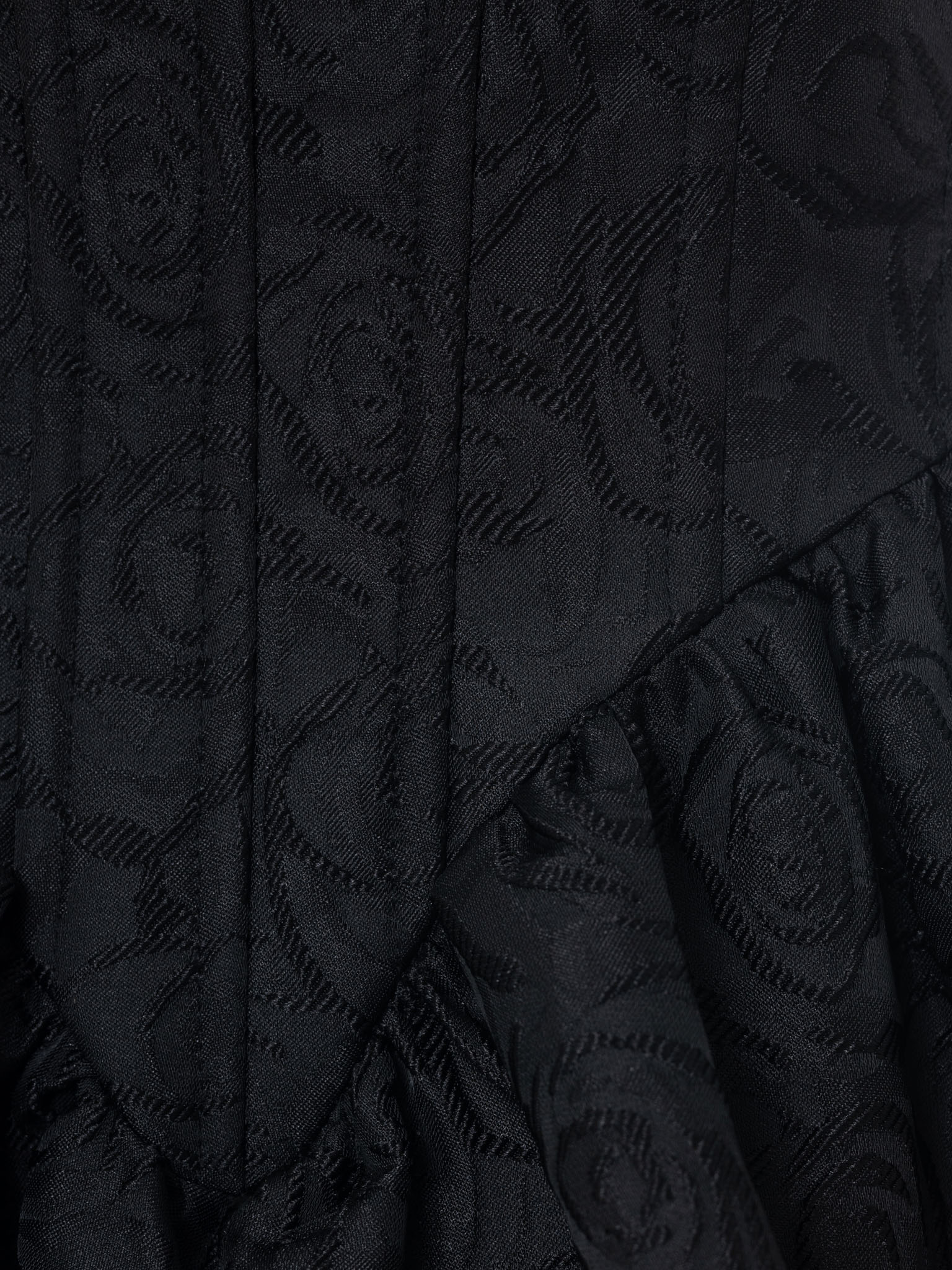 Jacquard mini dress with open shoulders