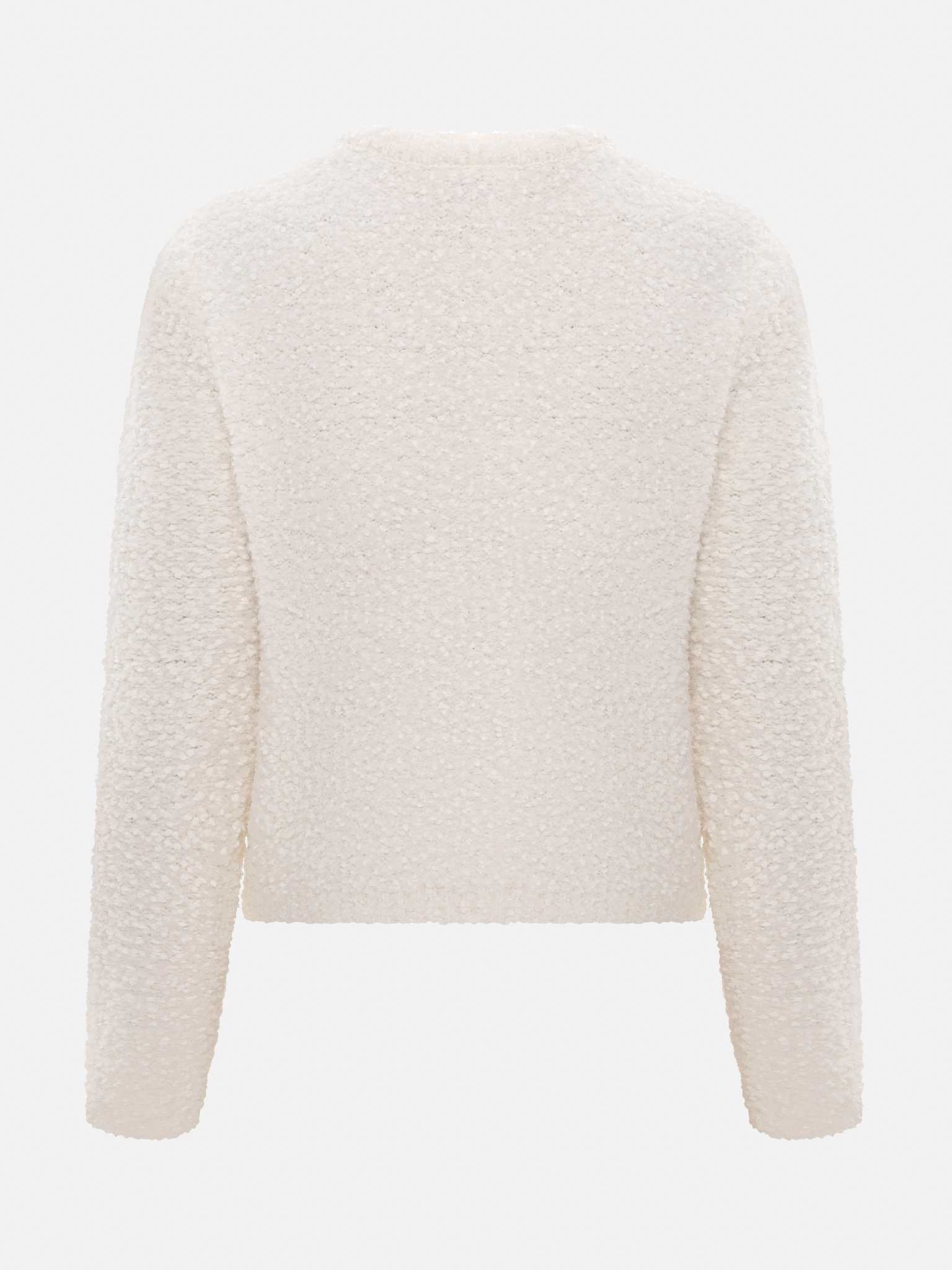 Straight fluffy knit cardigan