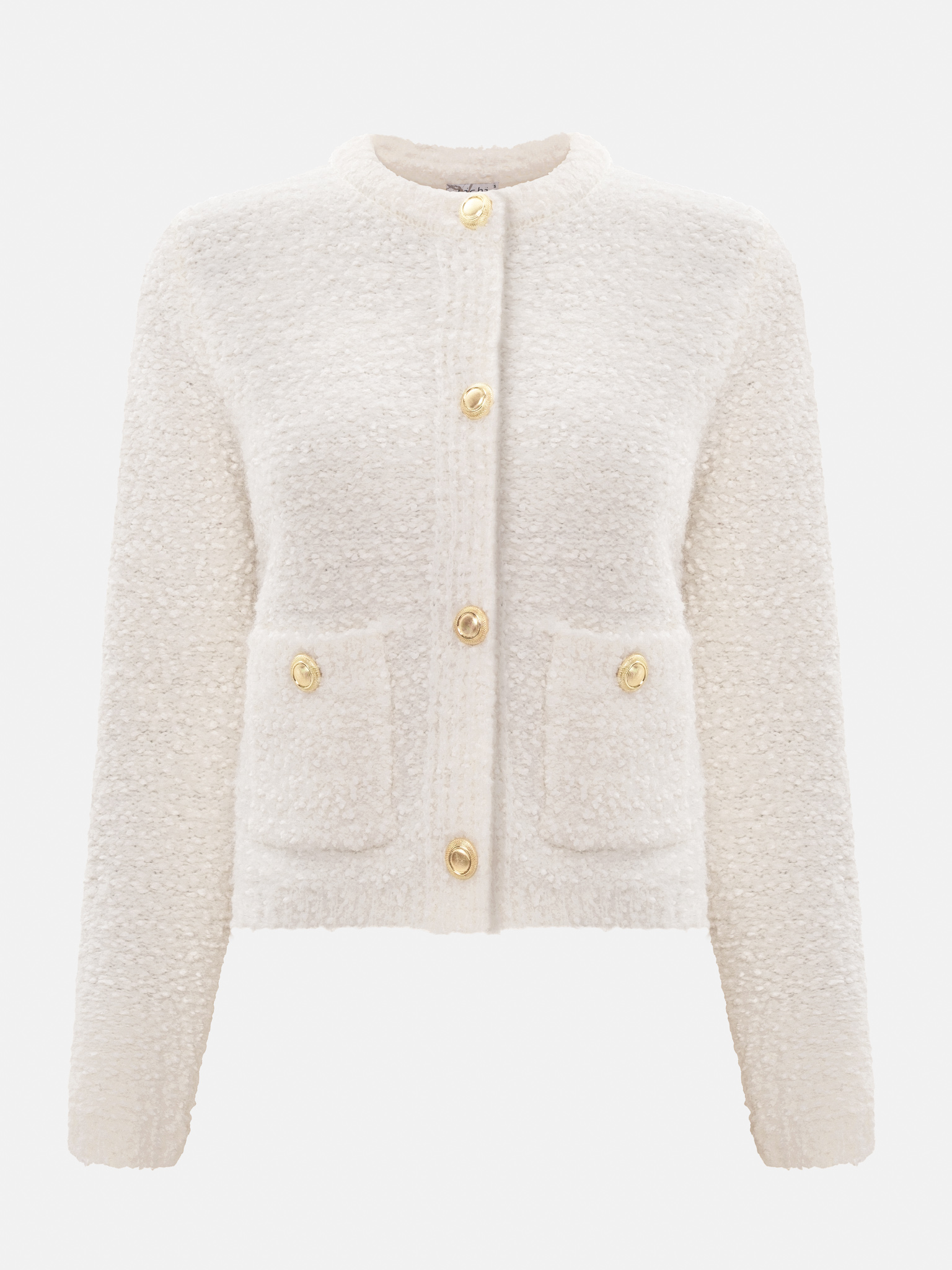 Straight fluffy knit cardigan