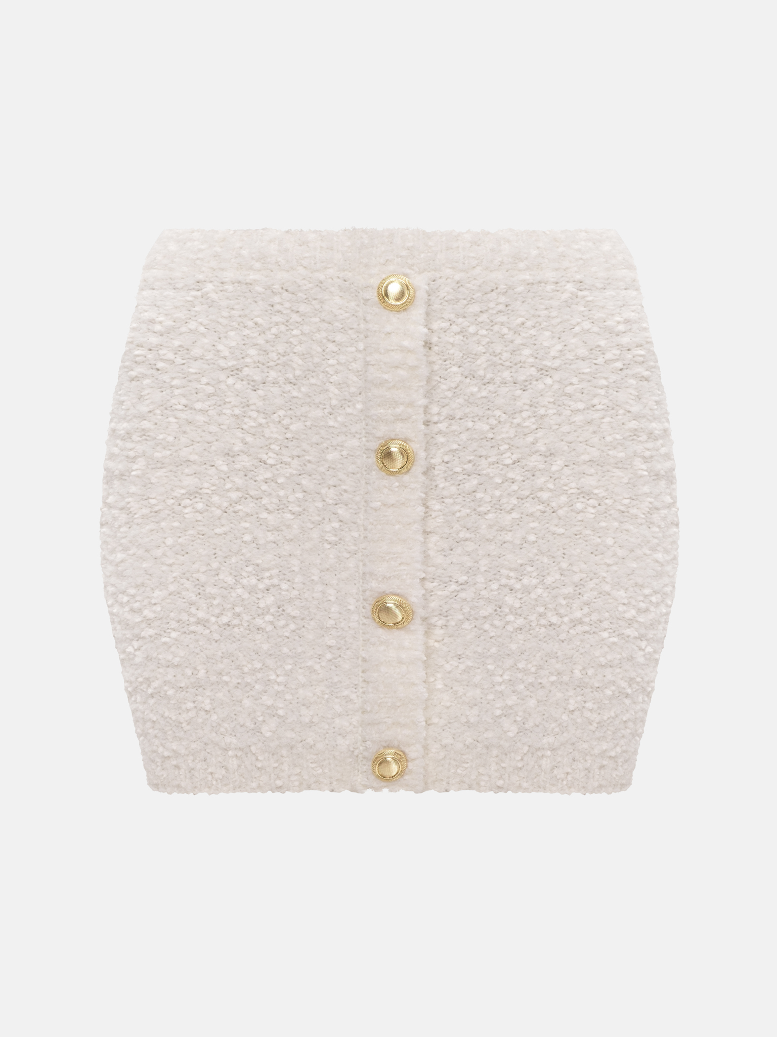 Straight fluffy knit mini skirt