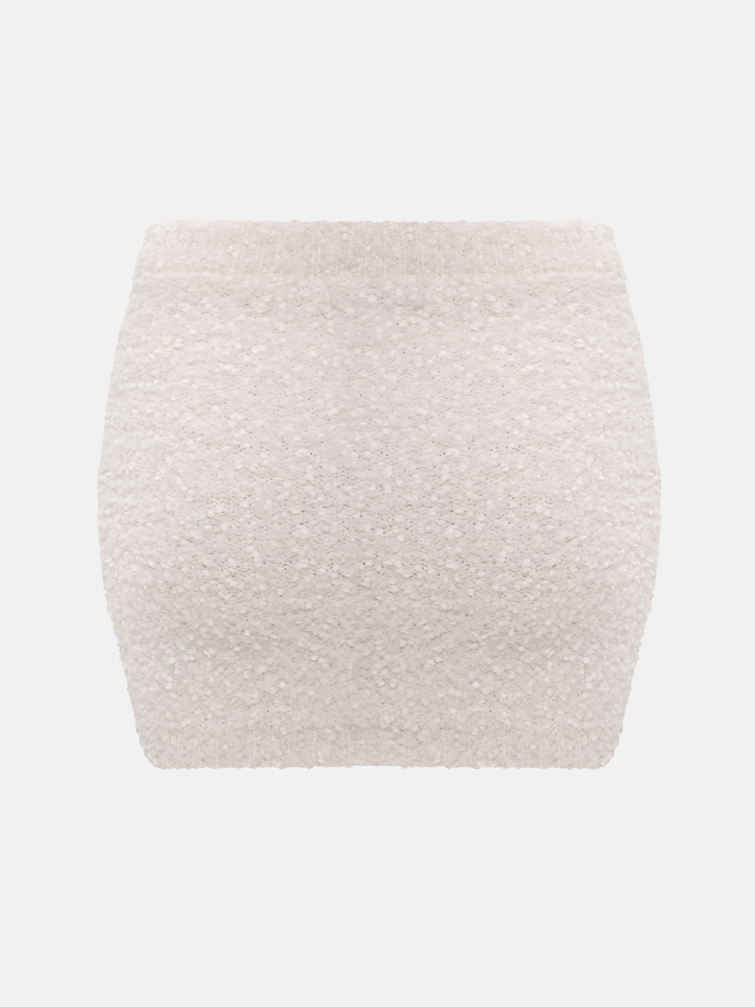 Straight fluffy knit mini skirt