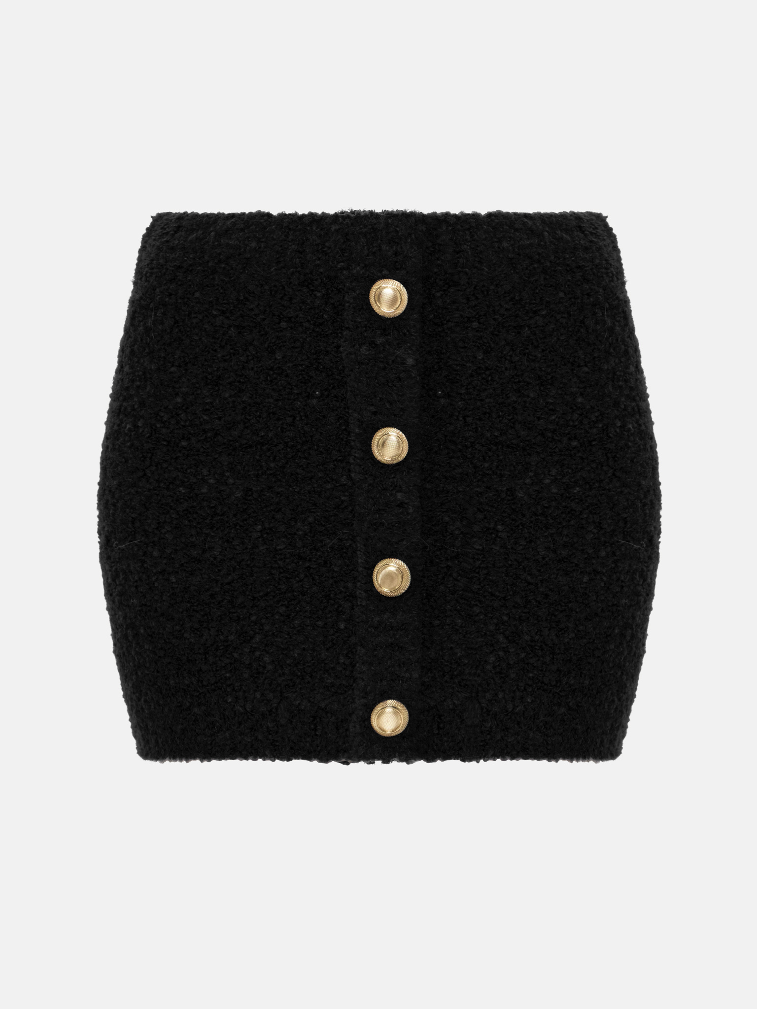 Straight fluffy knit mini skirt