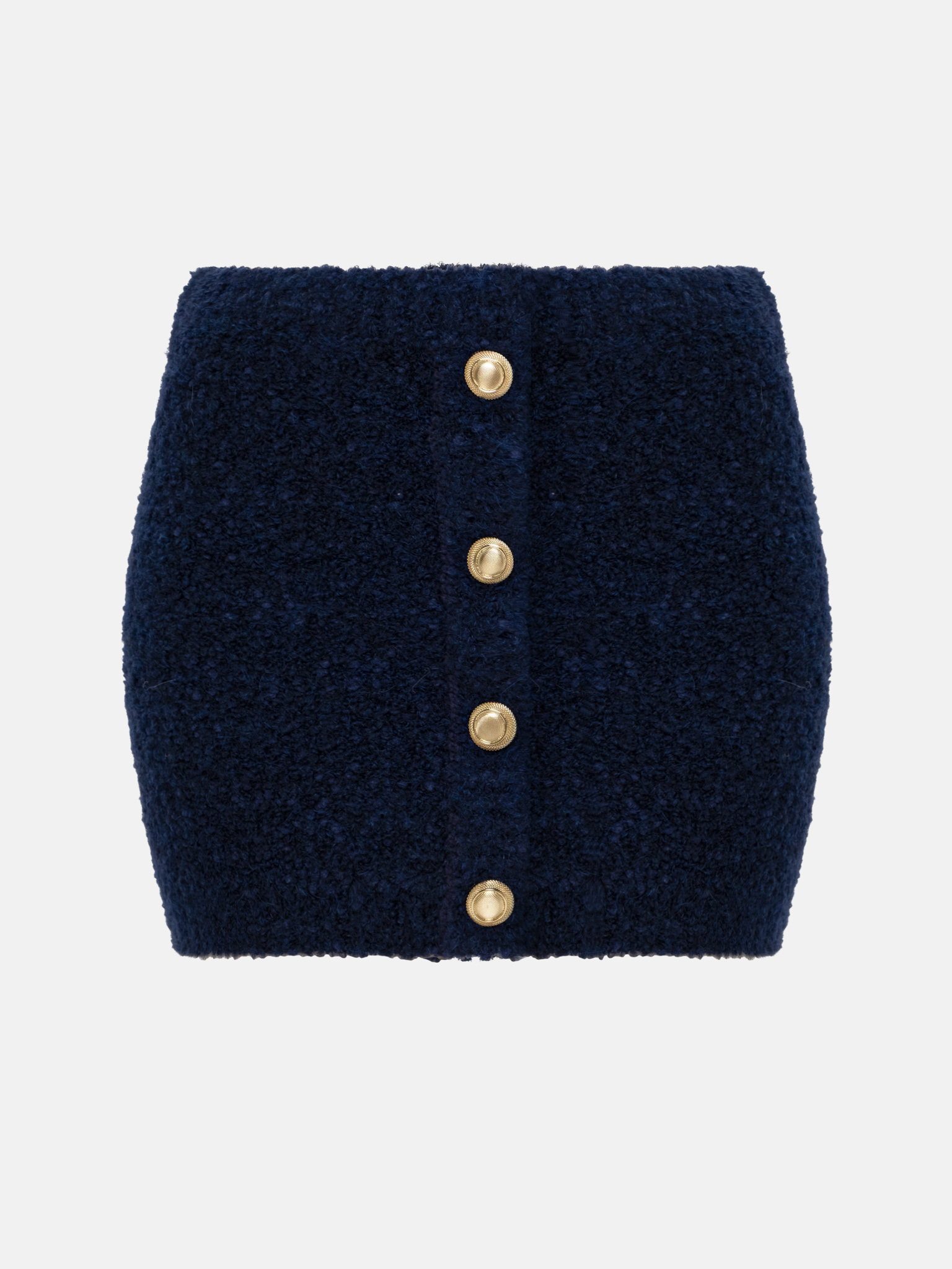 Straight fluffy knit mini skirt