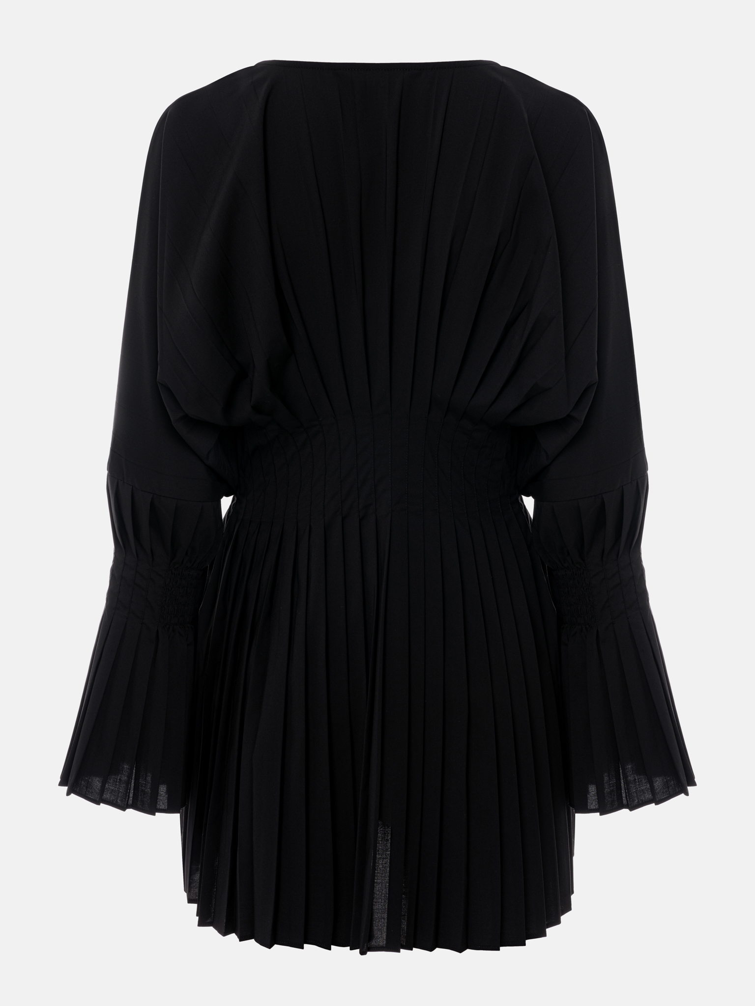 Mini dress with pleating and front zip