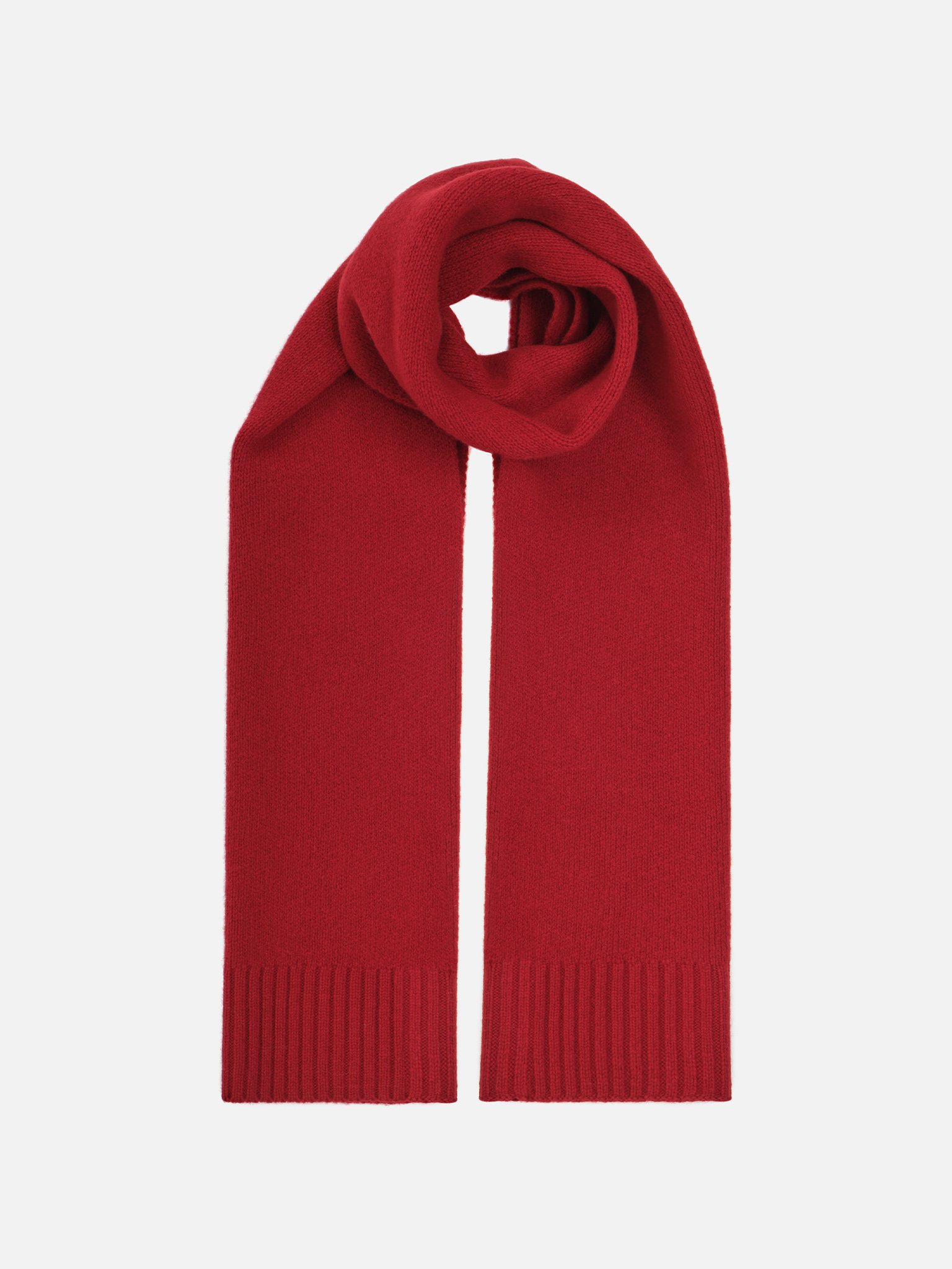 Woollen scarf with ribbed edges