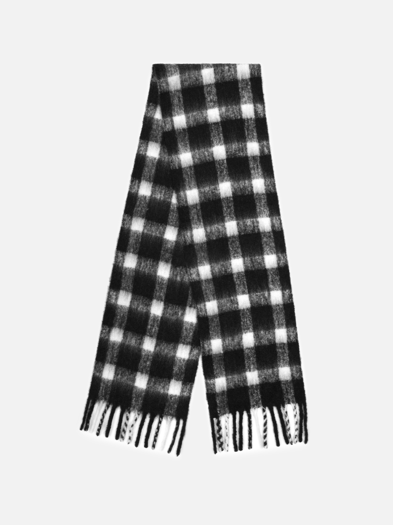 Woolen yarn checked scarf