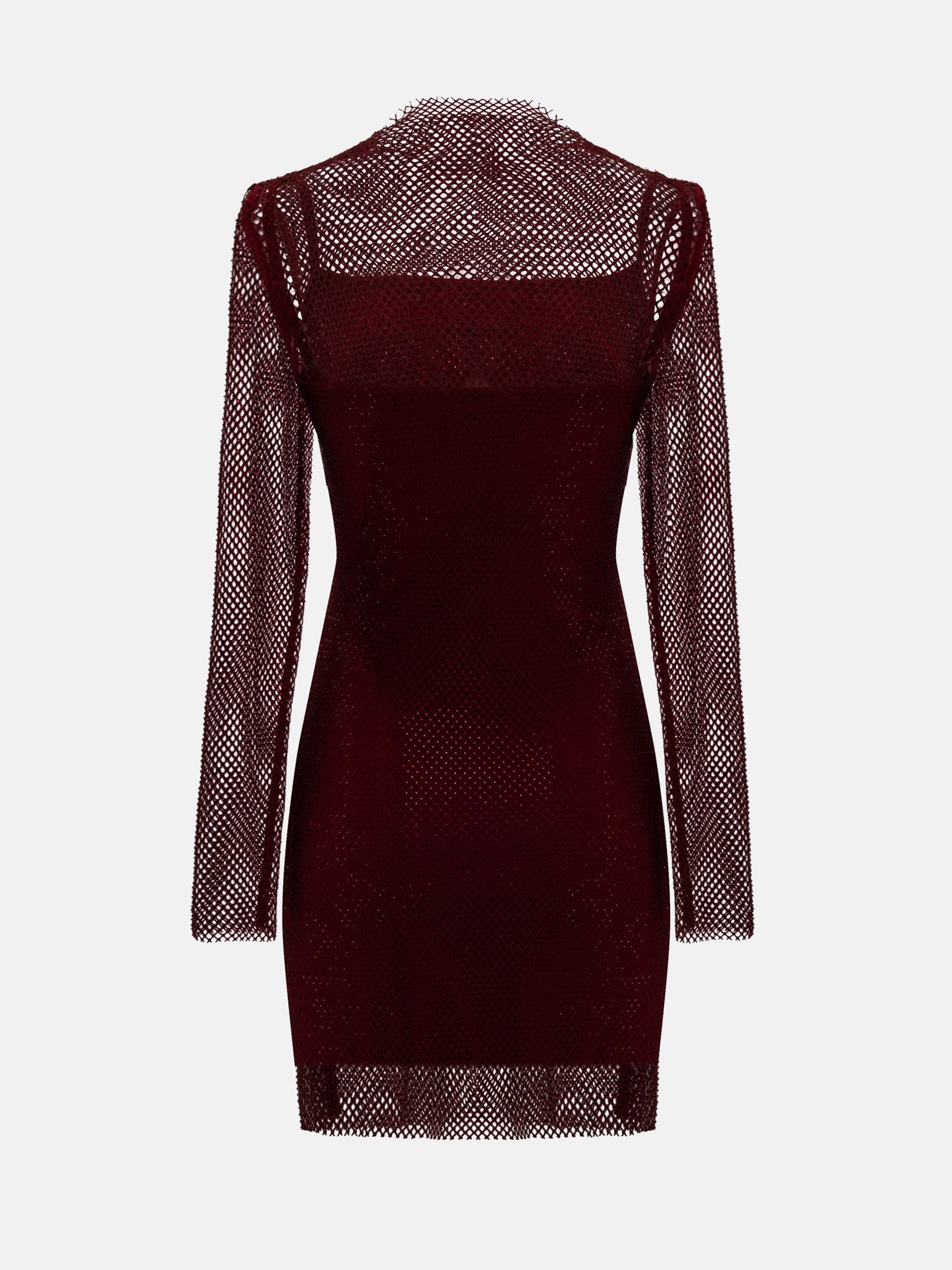 Rhinestone mesh slim mini dress