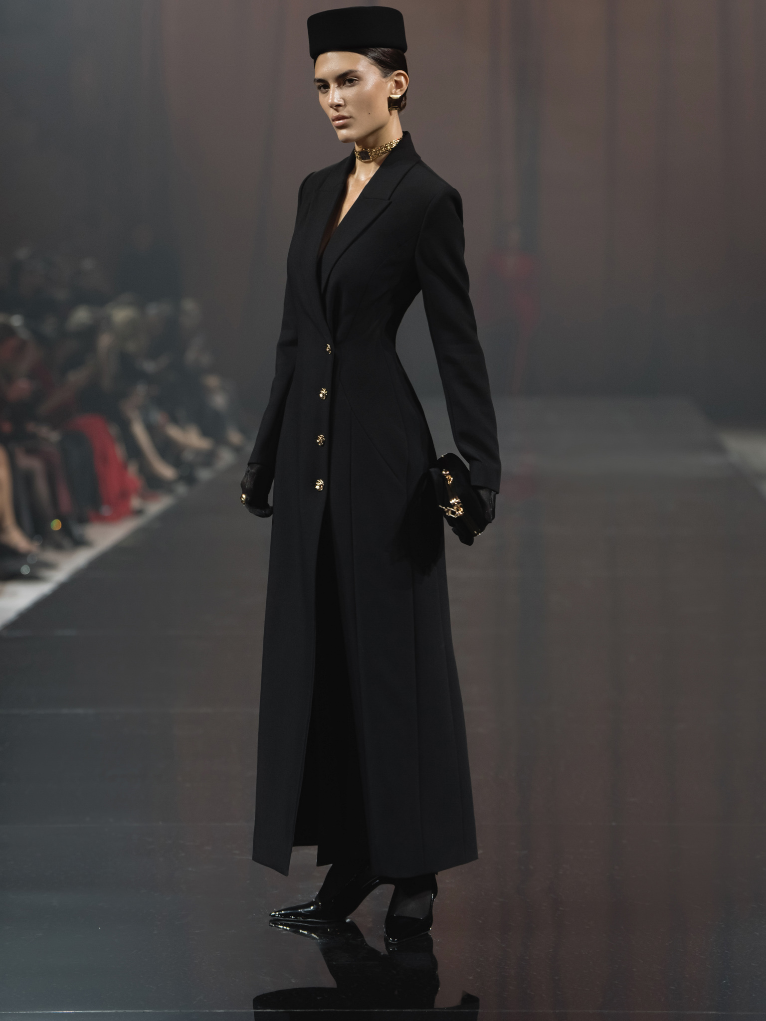 Maxi blazer dress with skirt slits