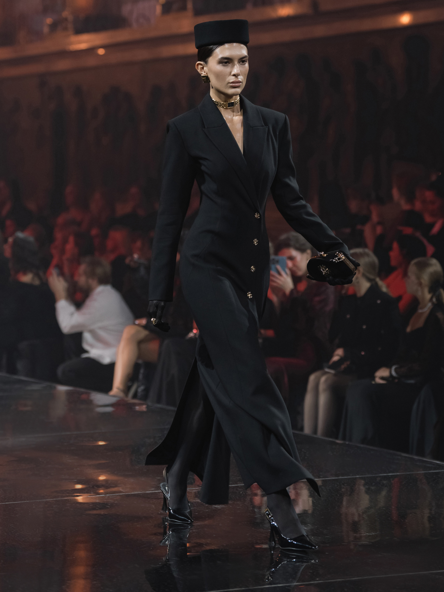 Maxi blazer dress with skirt slits