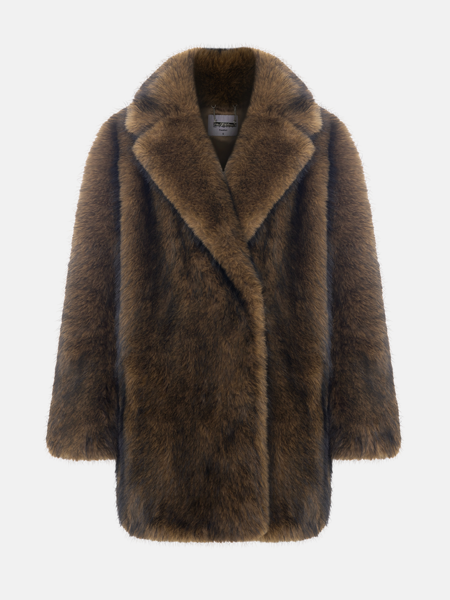 Voluminous mini eco-coat with wide collar