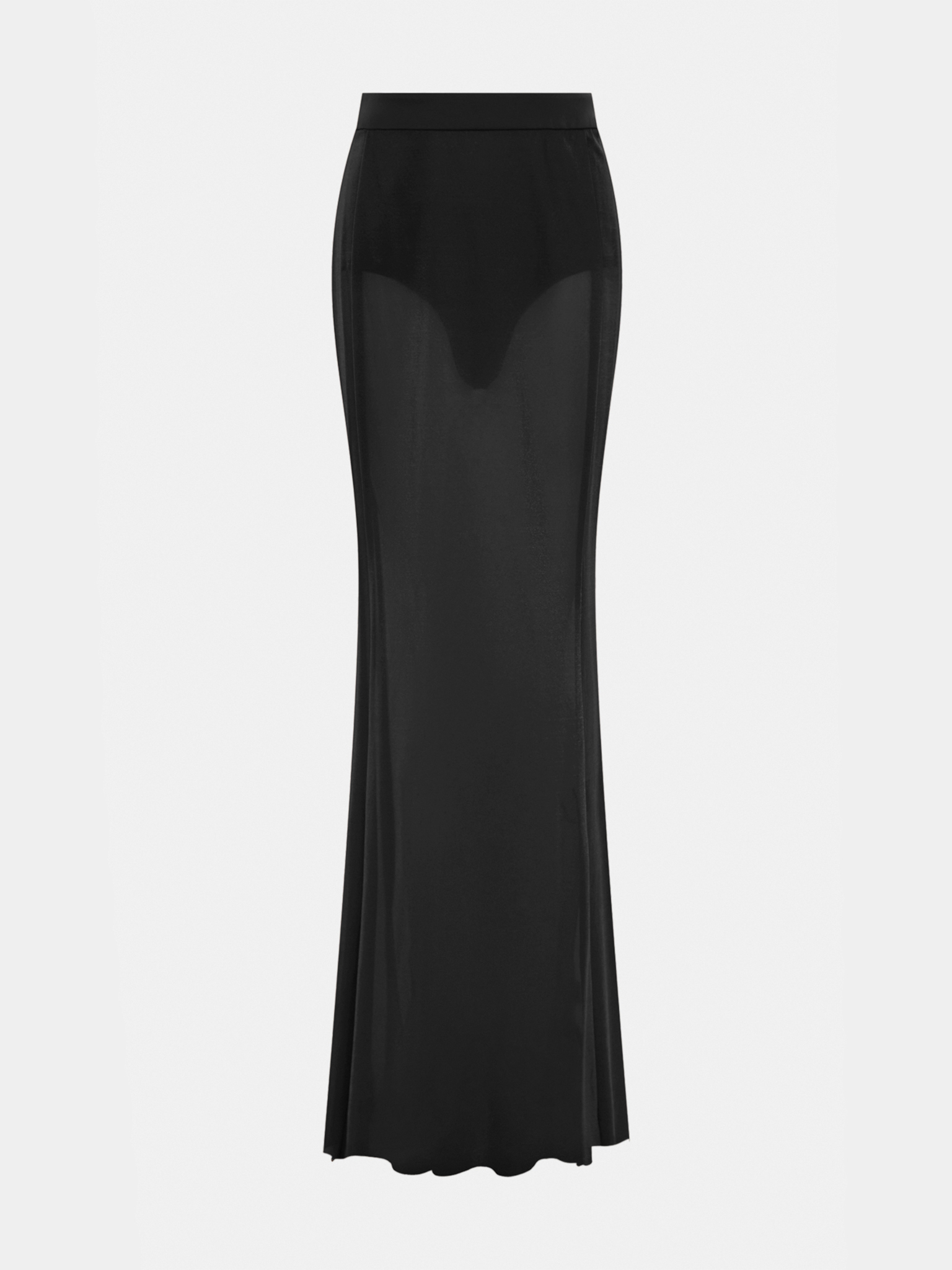 Set of micro shorts and semi-transparent floor-length skirt