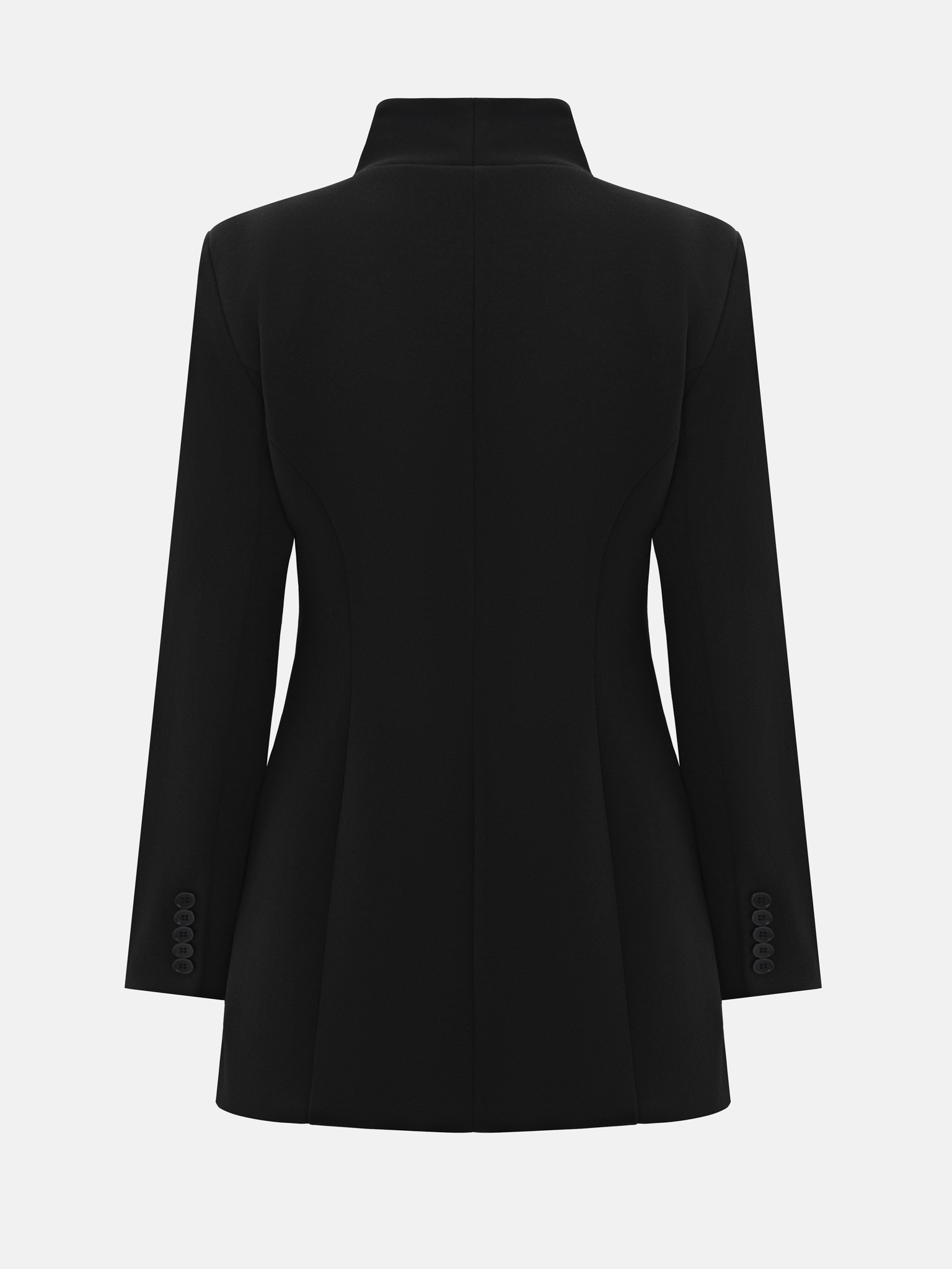 Flared wrap jacket with high collar