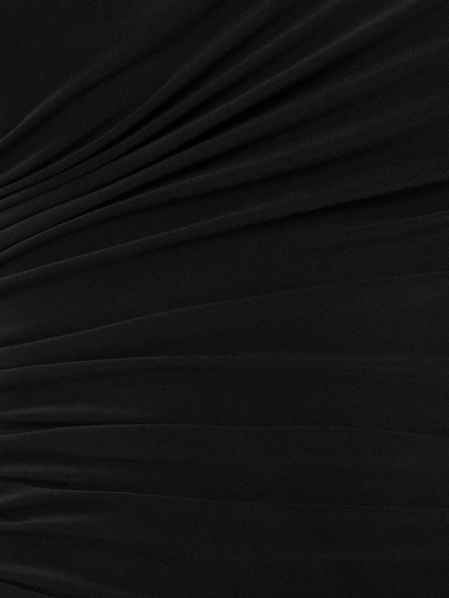 Jersey turtleneck with waist drapery