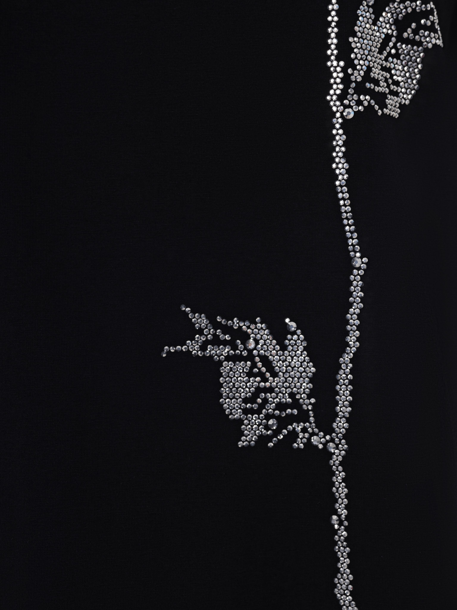 Straight T-shirt with rhinestone pattern