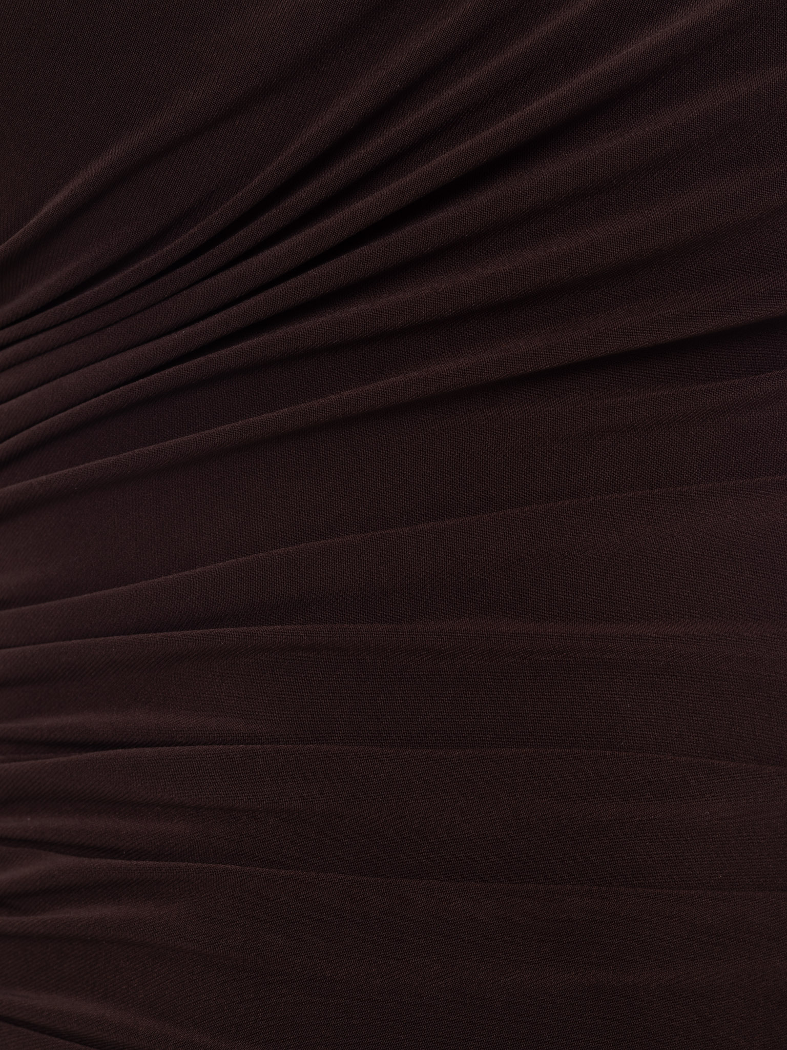 Jersey turtleneck with waist drapery