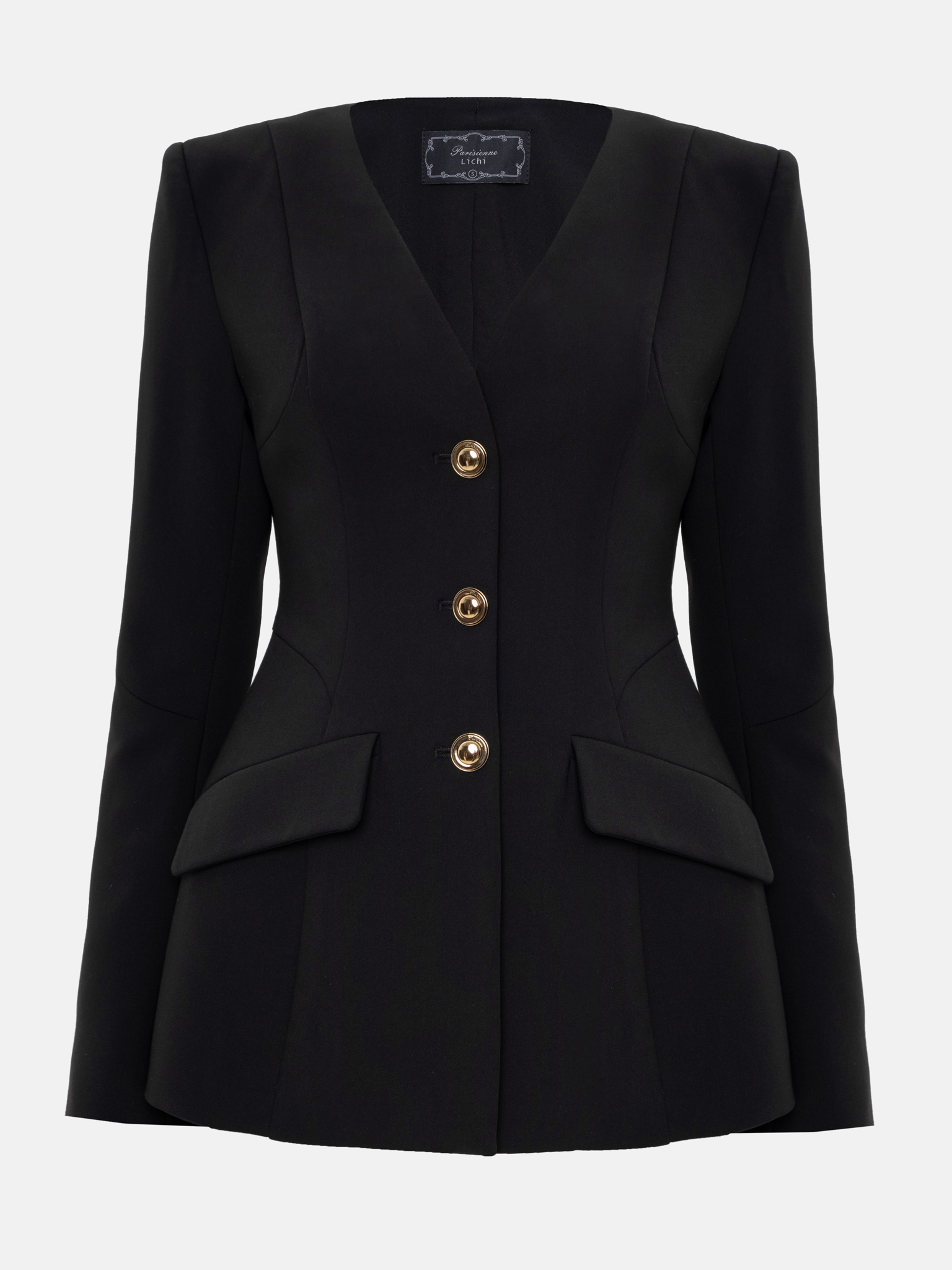 Fitted blazer without collar