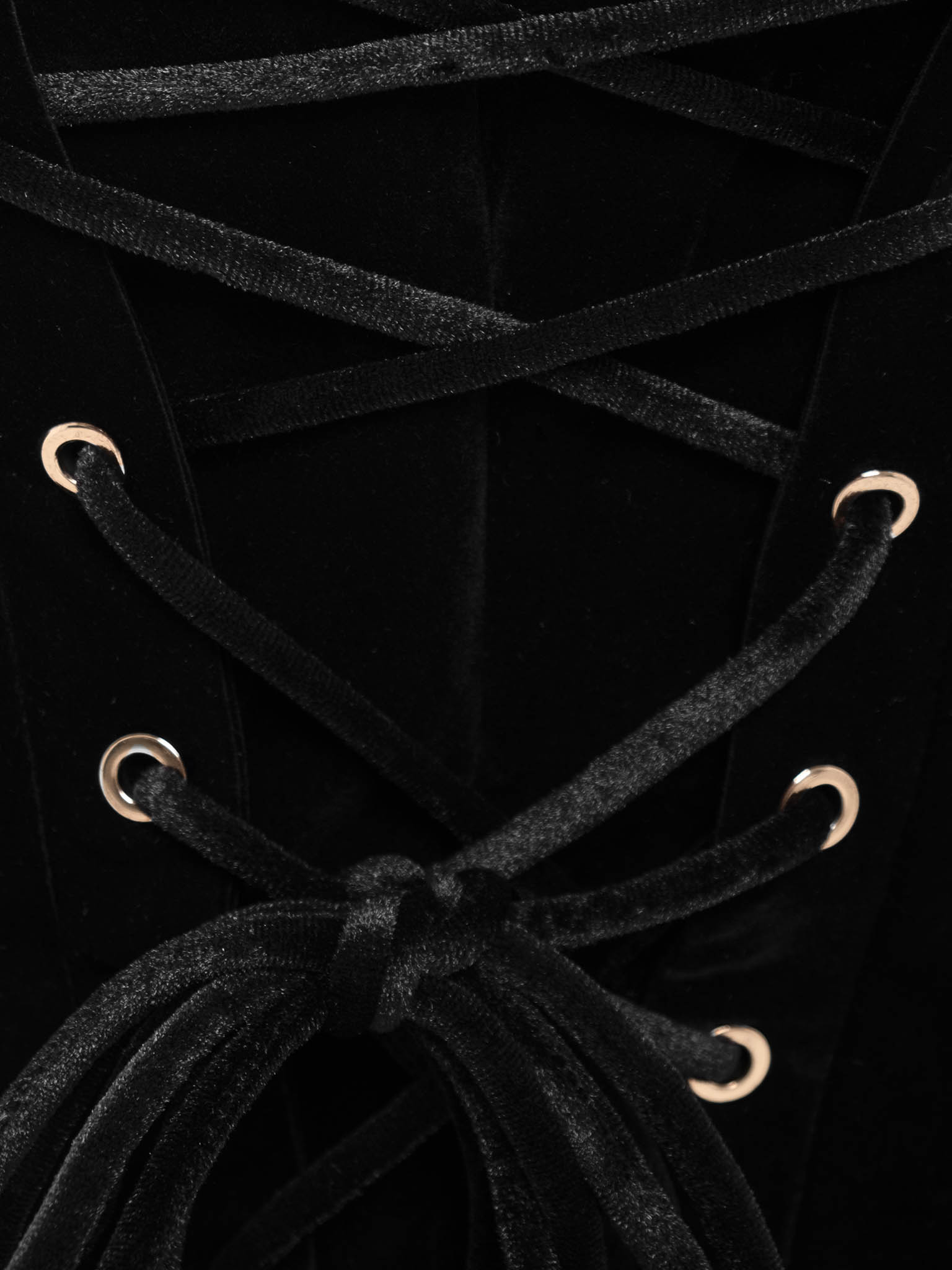 Velvet strapless corset