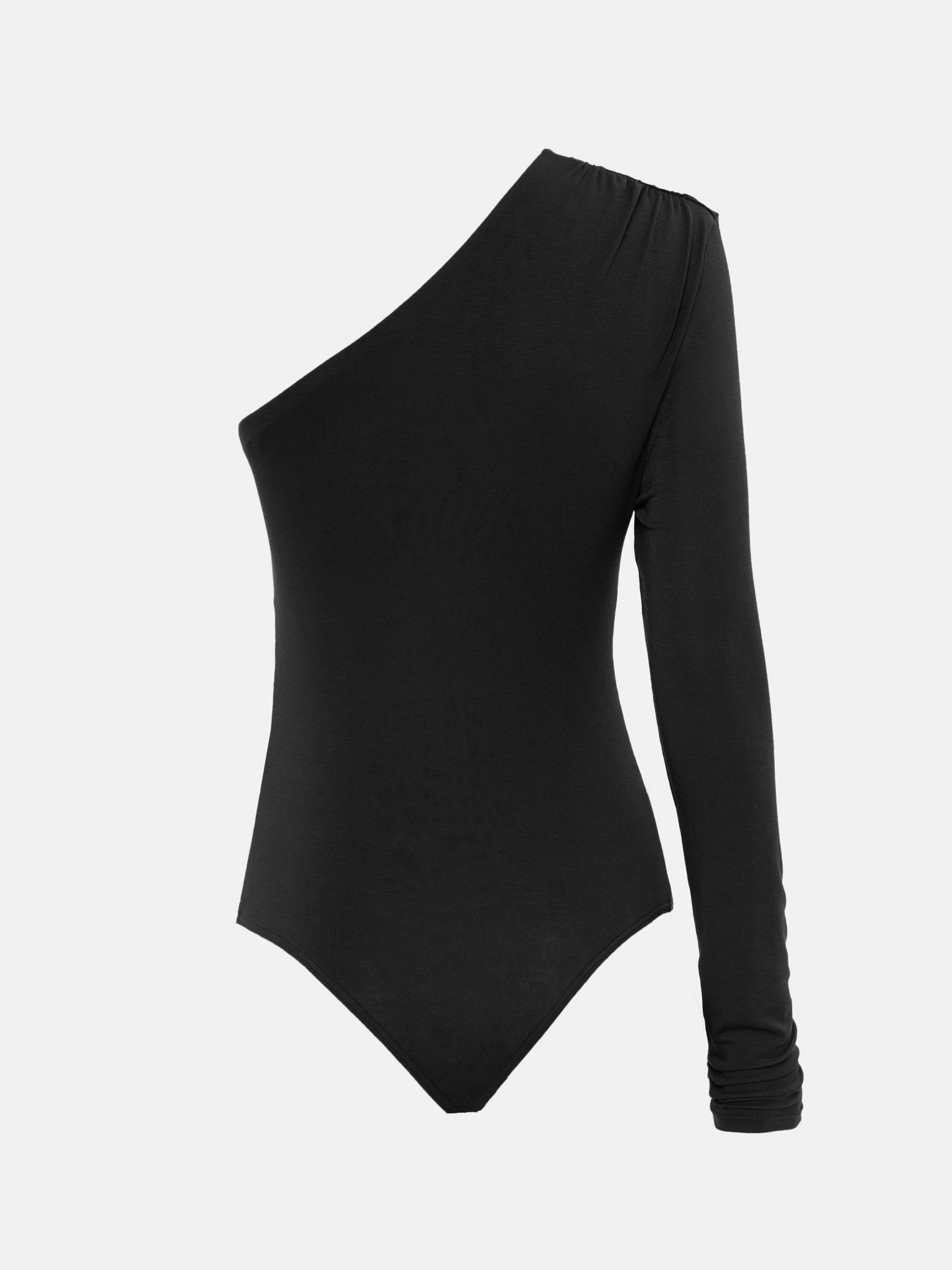 One-shoulder jersey bodysuit