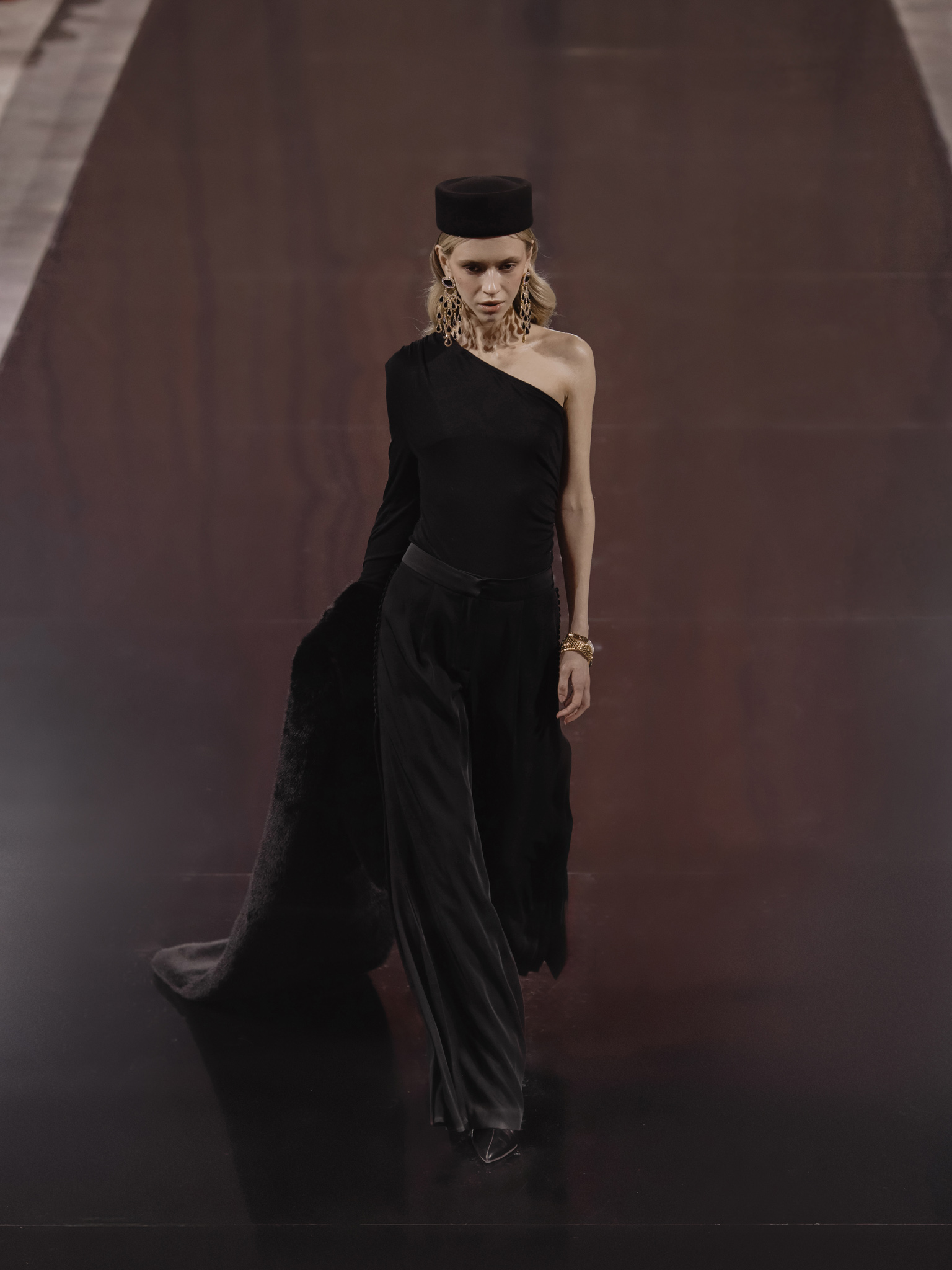 One-shoulder jersey bodysuit