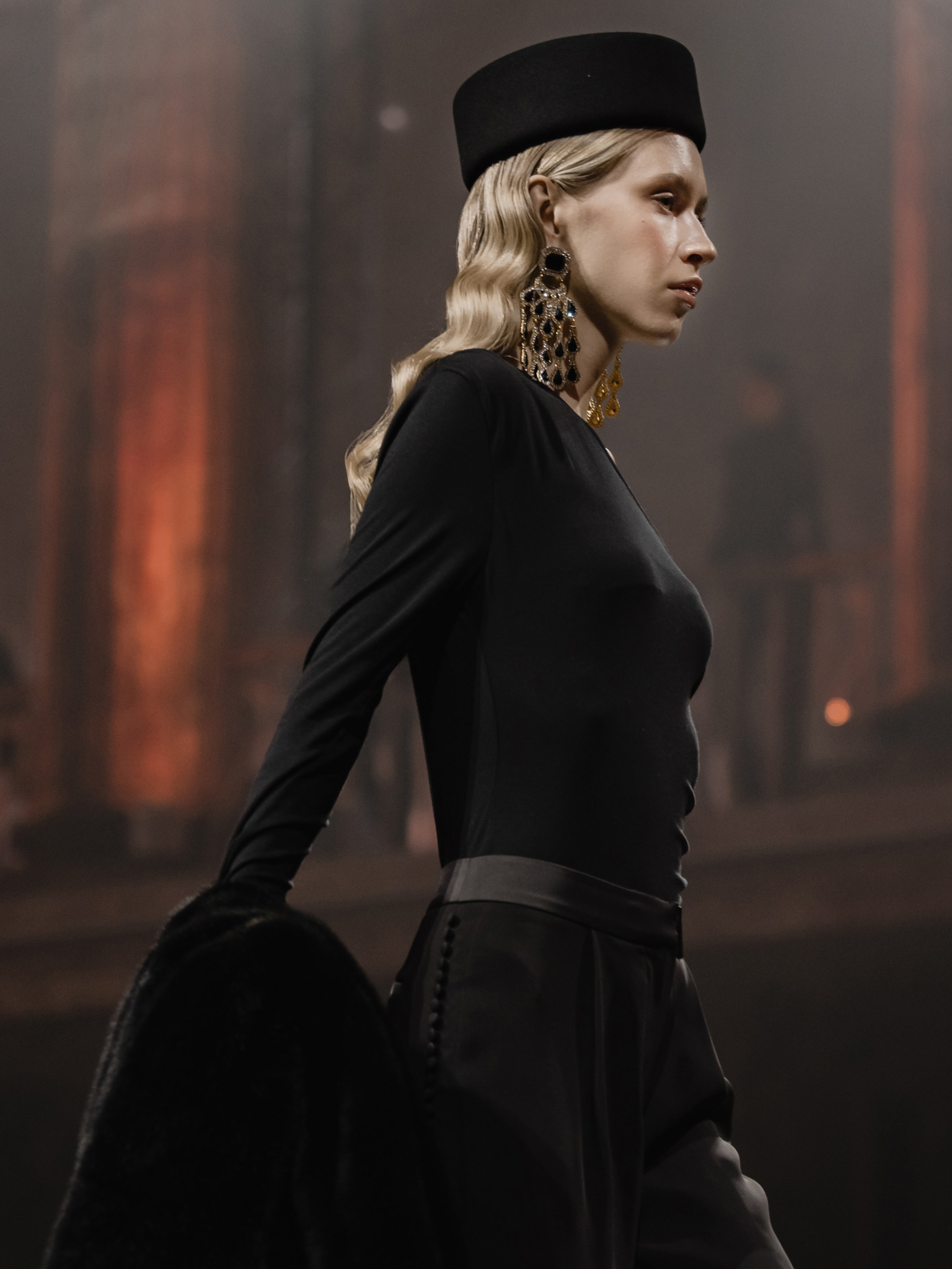 One-shoulder jersey bodysuit