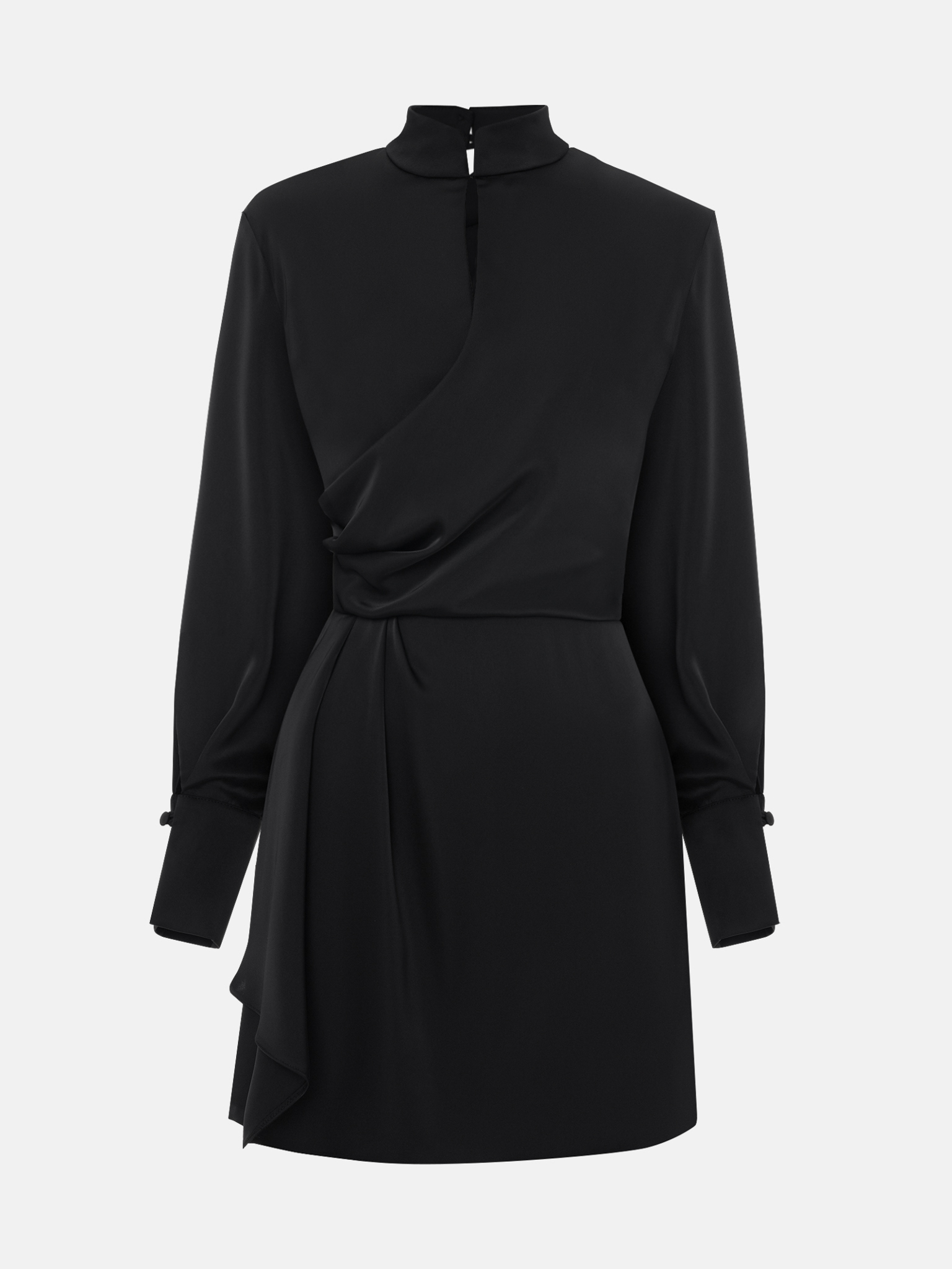 Satin mini dress with wrap imitation