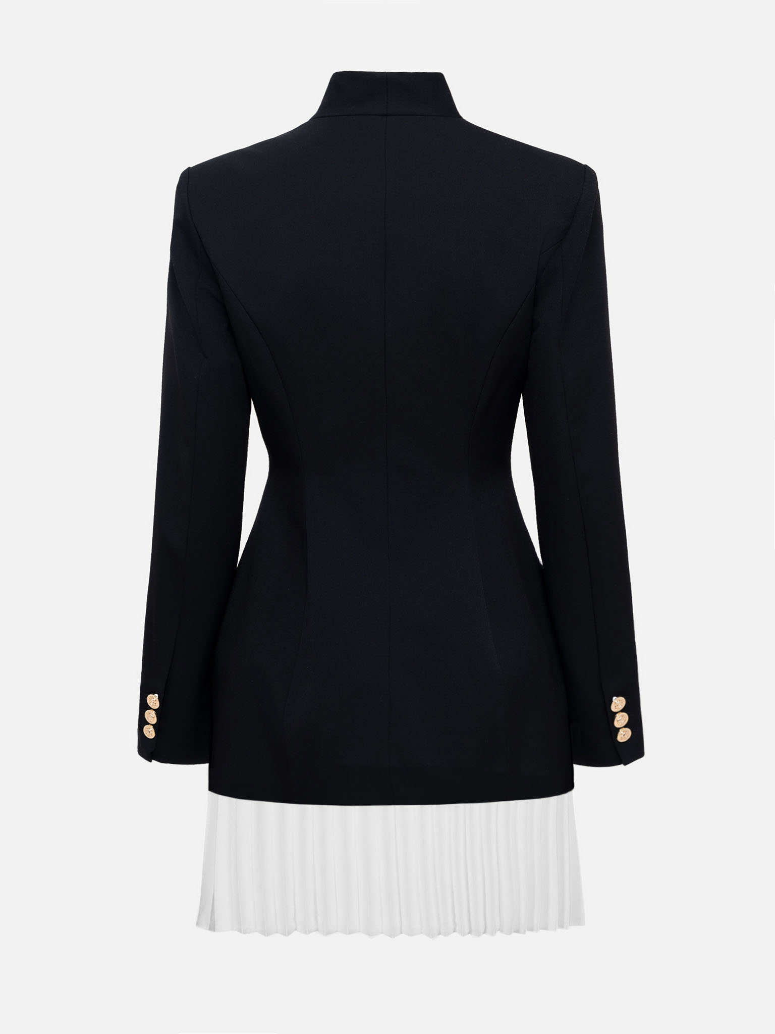 Mini blazer dress with pleated insert on the skirt