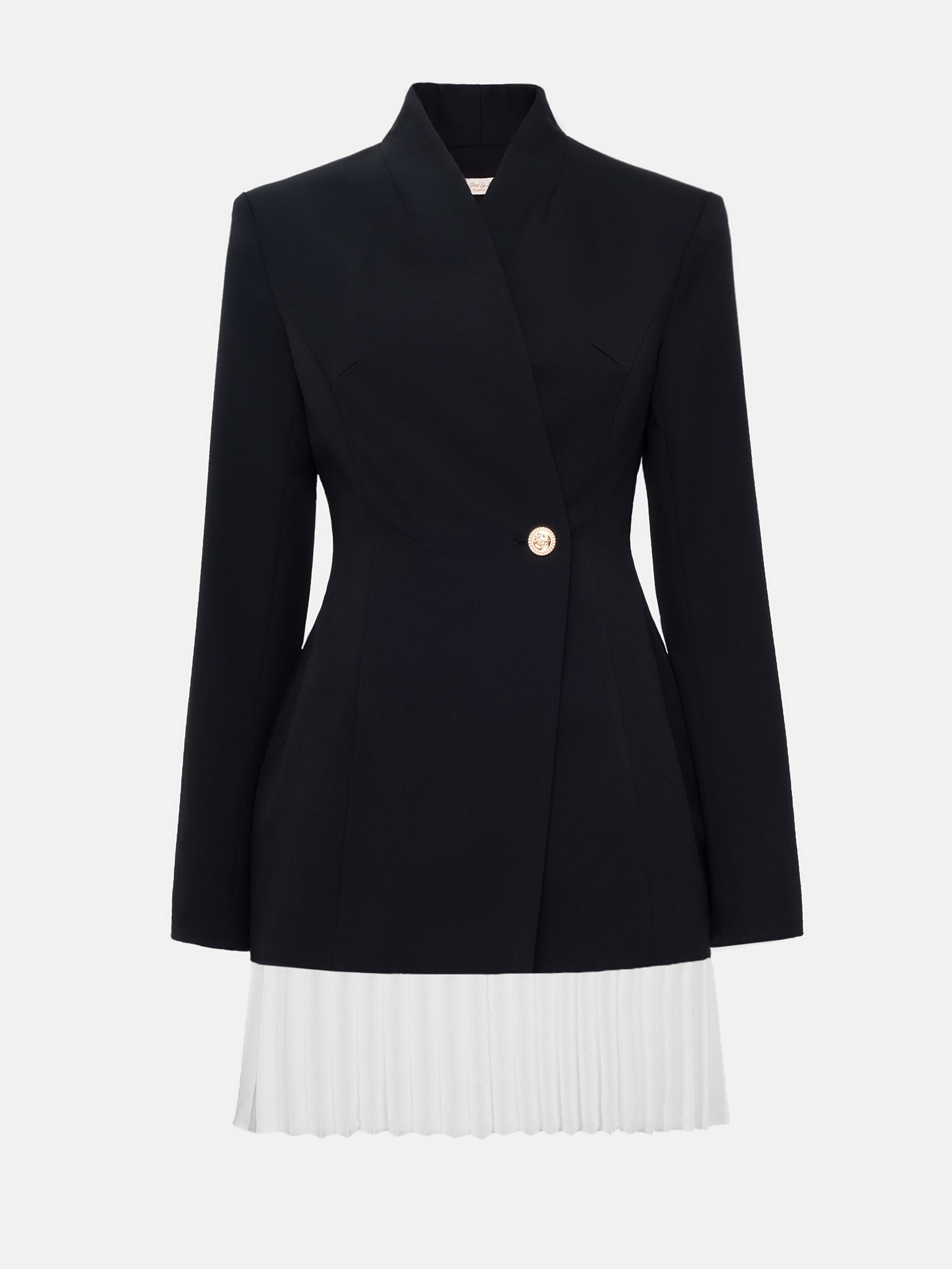 Mini blazer dress with pleated insert on the skirt