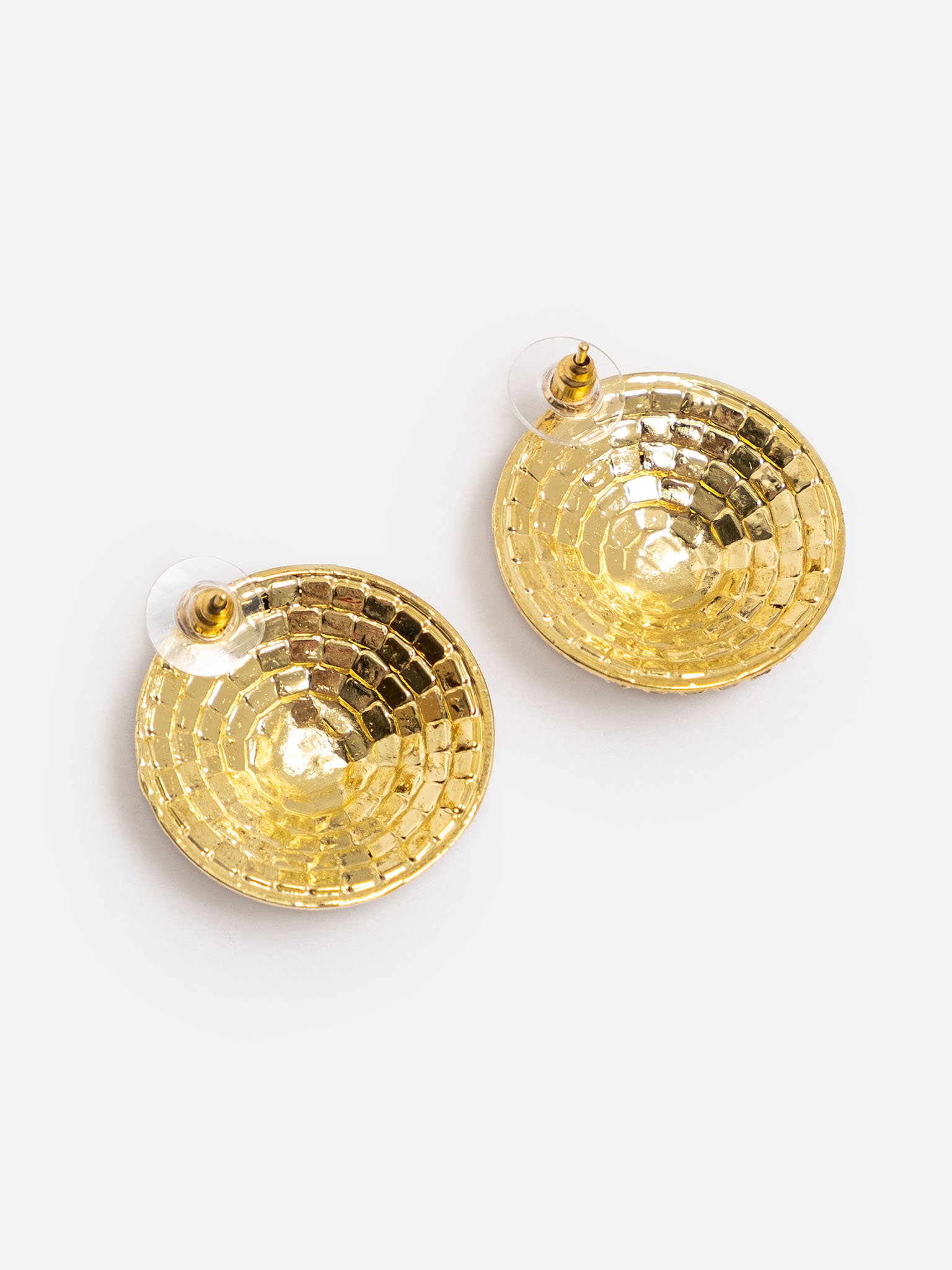 Round rhinestone stud earrings