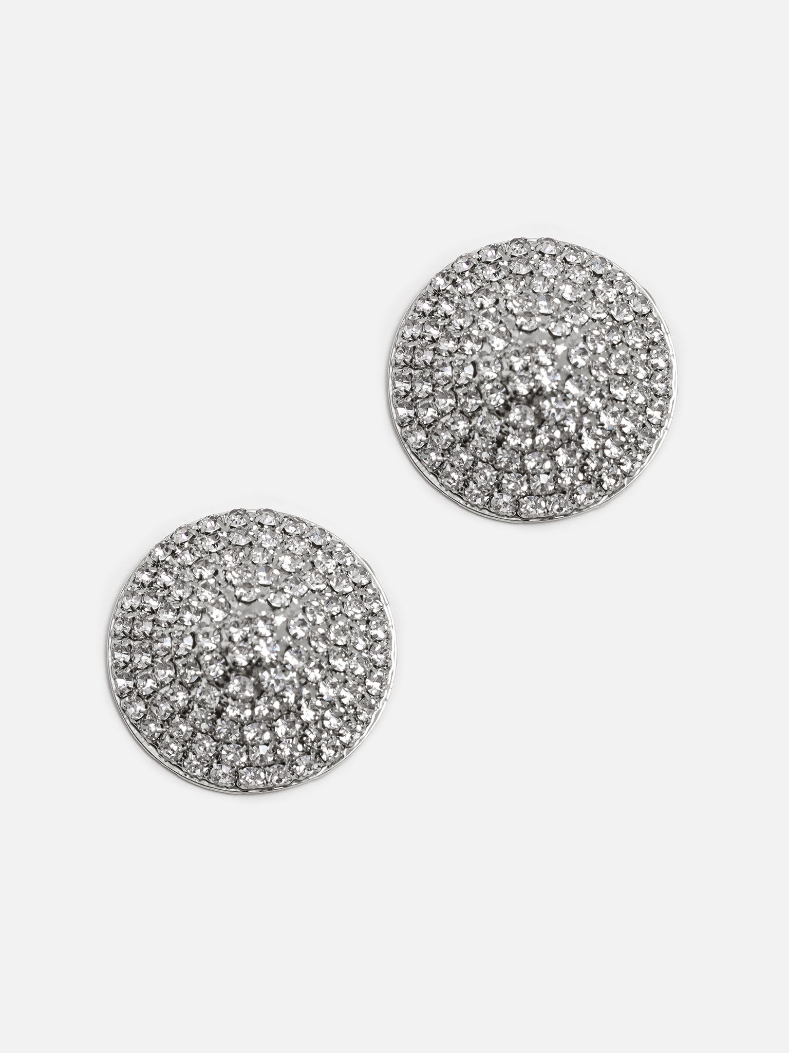 Round rhinestone stud earrings