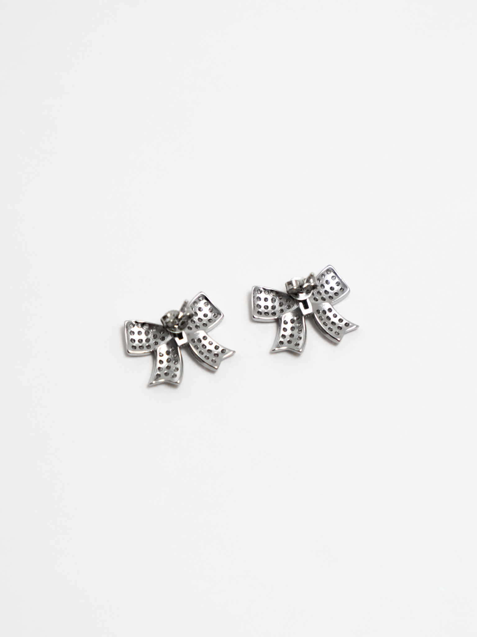 Rhinestone bow earrings